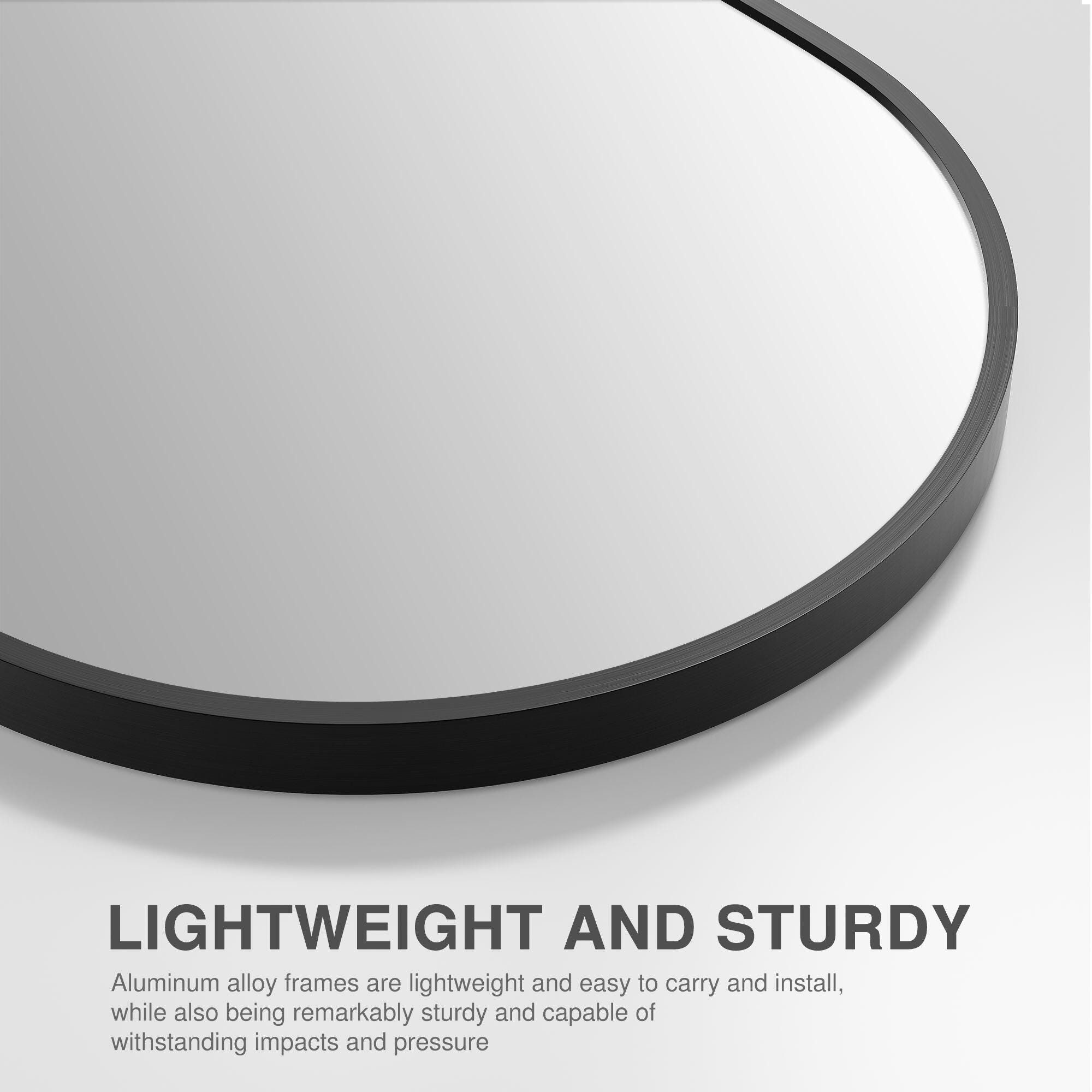 Dovelina Dulcea Arched Free Standing Wall Mirror, Black, large