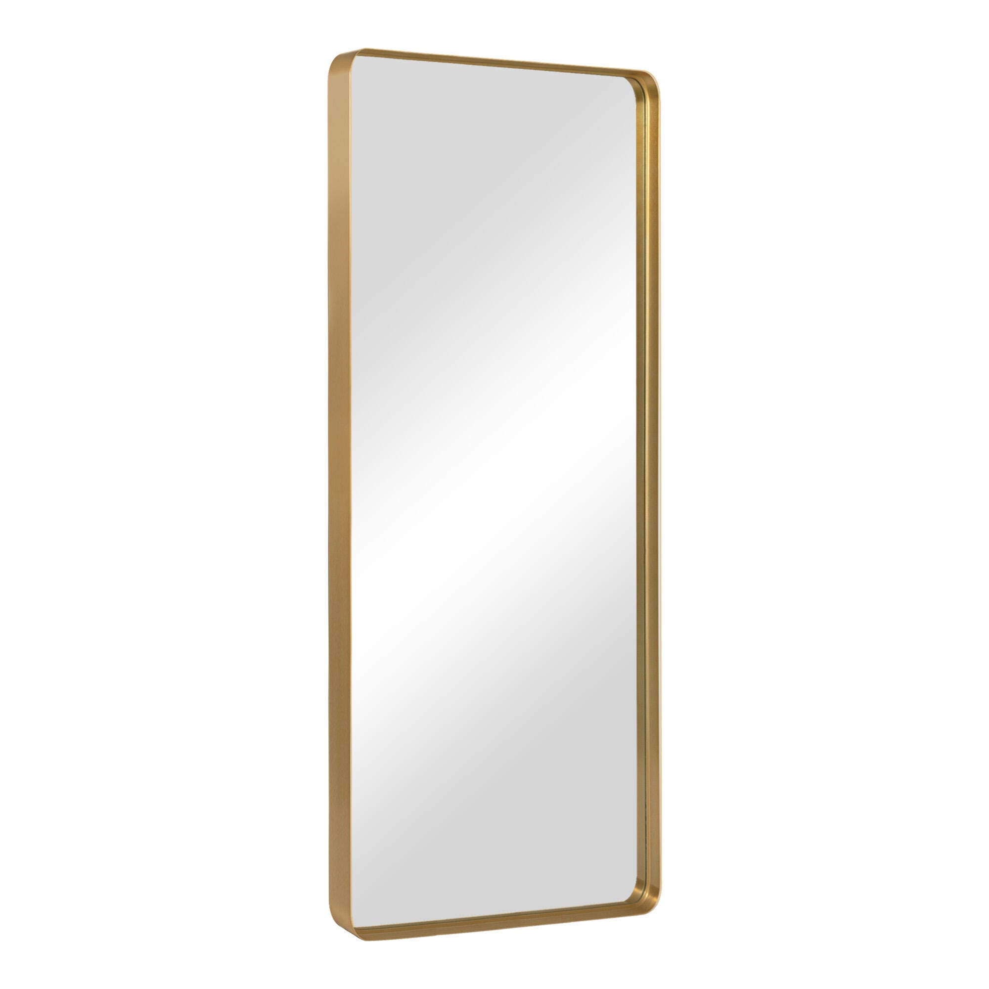 Dovelina Dulcea Deep Frame Wall Mirror with Rounded Corners, Gold, large