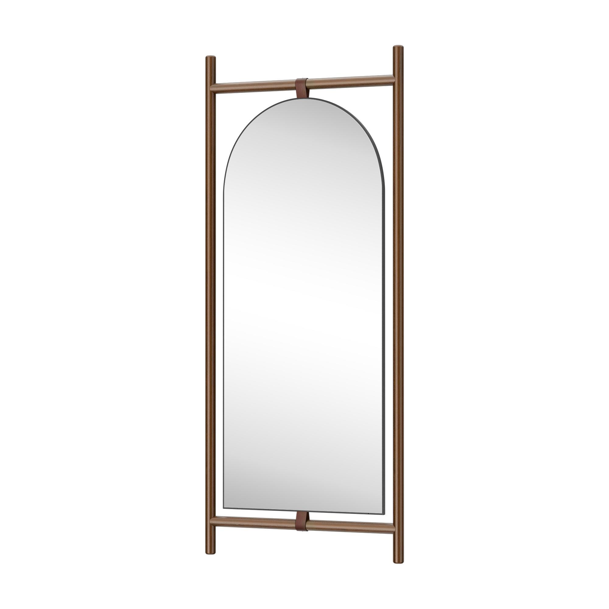 Dovelina Dulcea Ladder-Style Arch Framed Mirror, Brown, large