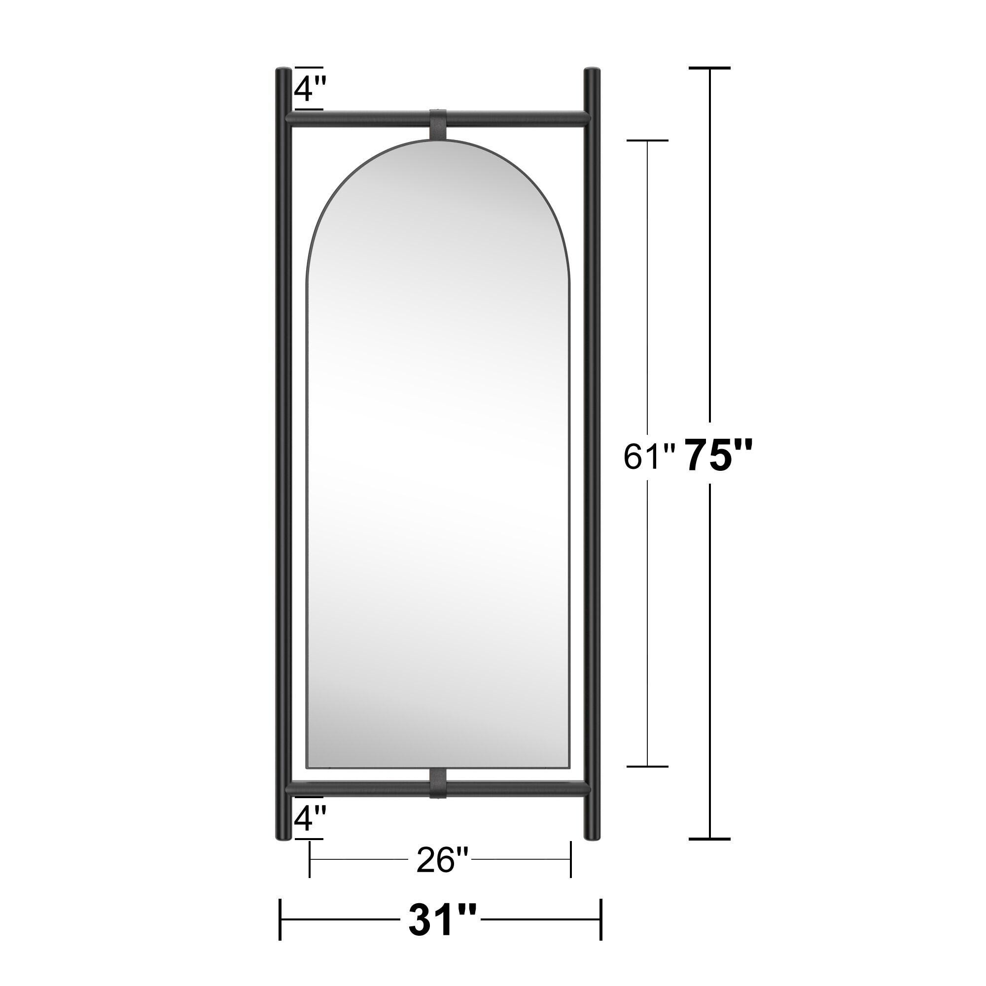 Dovelina Dulcea Ladder-Style Arch Framed Mirror, Black, large