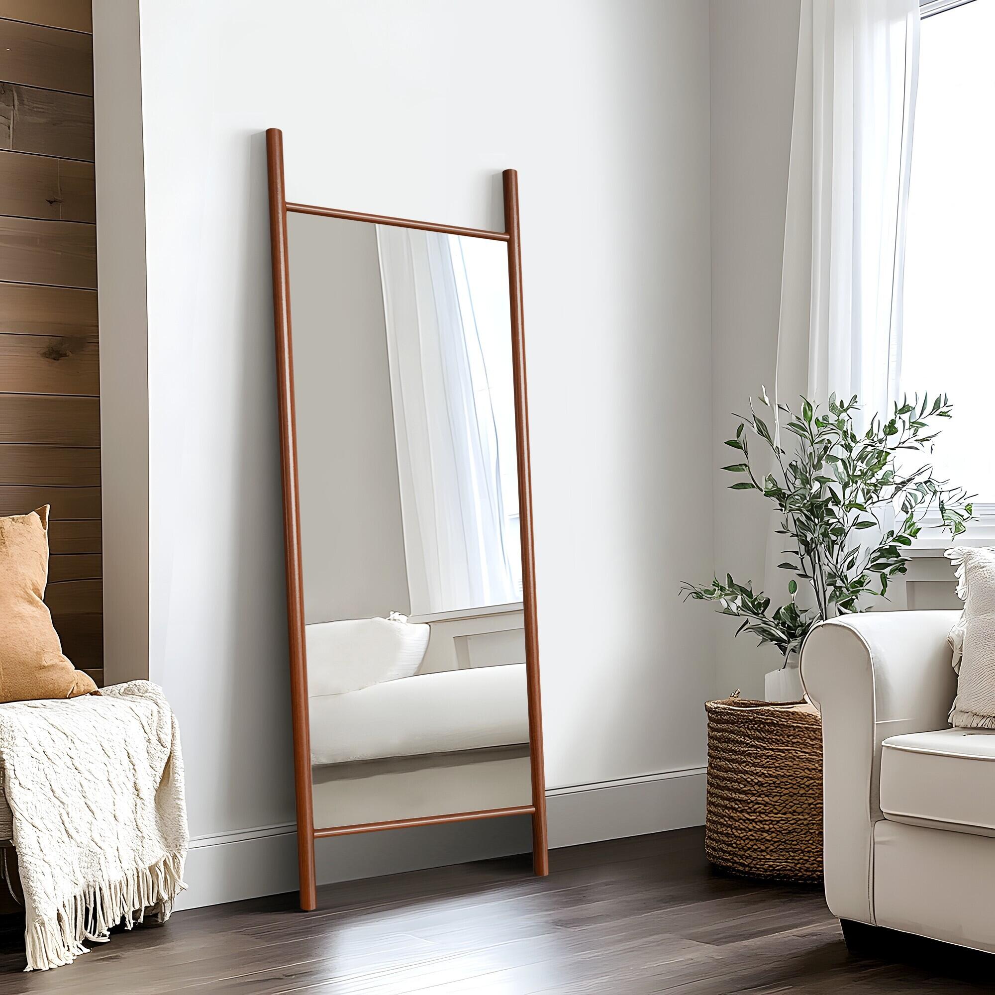 Dovelina Dulcea Ladder-Style Framed Mirror, Walnut, large