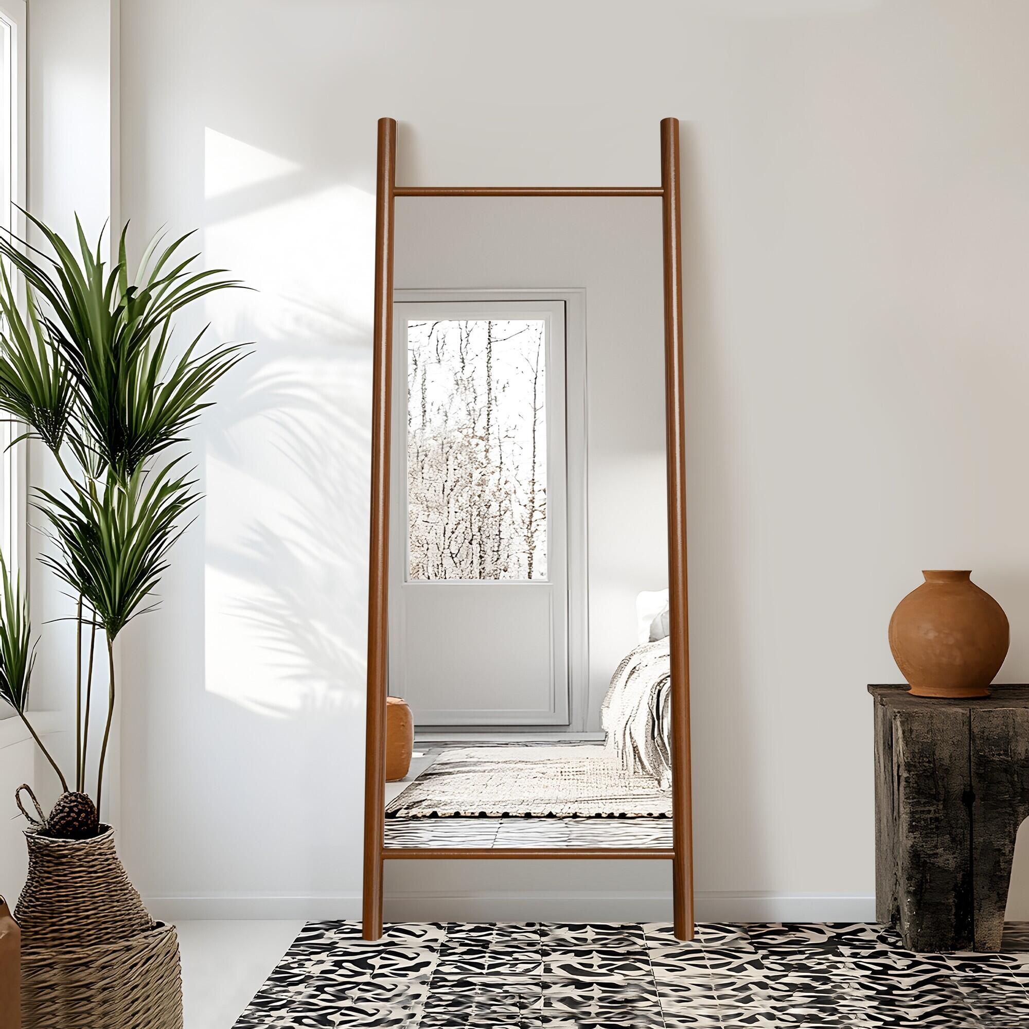 Dovelina Dulcea Ladder-Style Framed Mirror, Walnut, large
