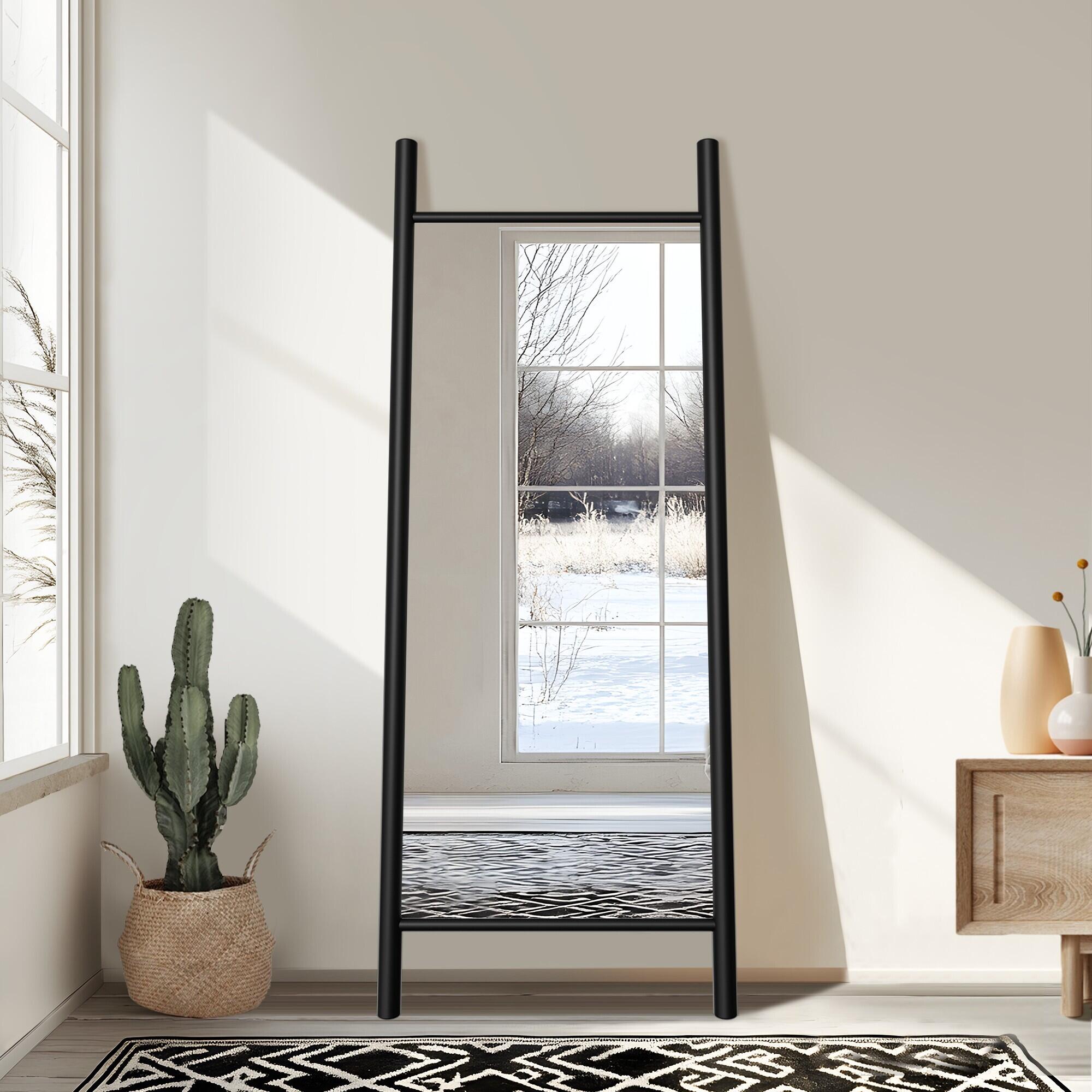 Dovelina Dulcea Ladder-Style Framed Mirror, Black, large