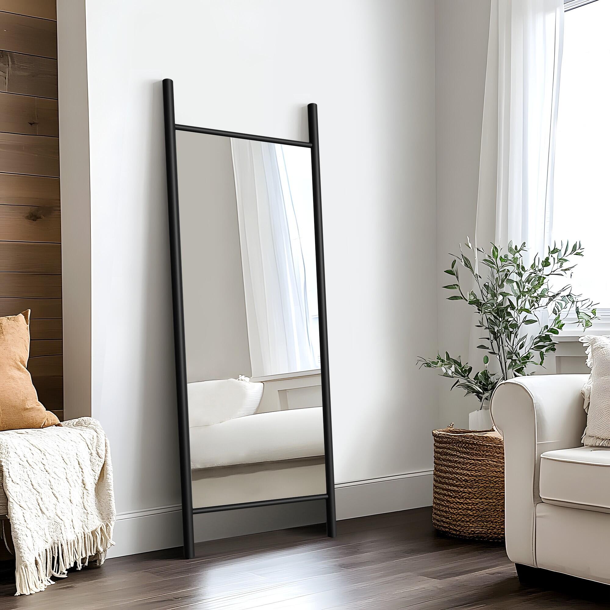 Dovelina Dulcea Ladder-Style Framed Mirror, Black, large