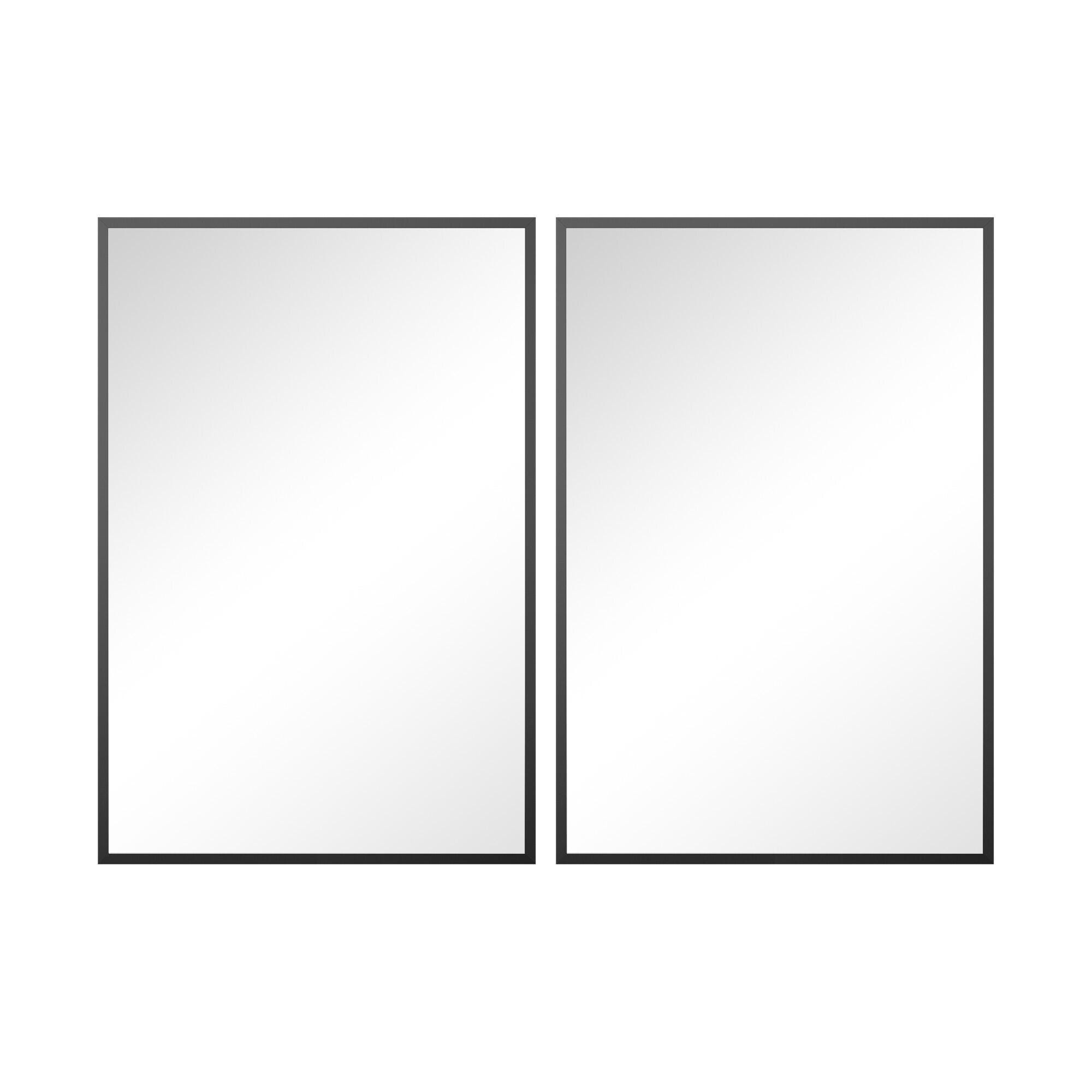 Dovelina Dulcea Rectangle Wall Mirror (Set of 2), Black, large