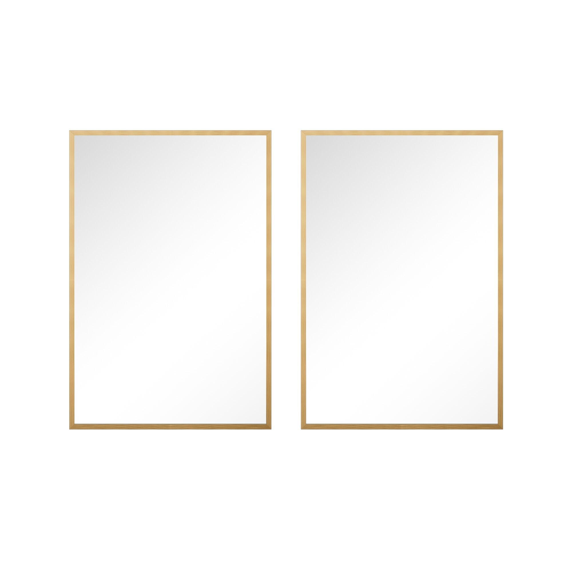 Dovelina Dulcea Rectangle Wall Mirror (Set of 2), Gold, large