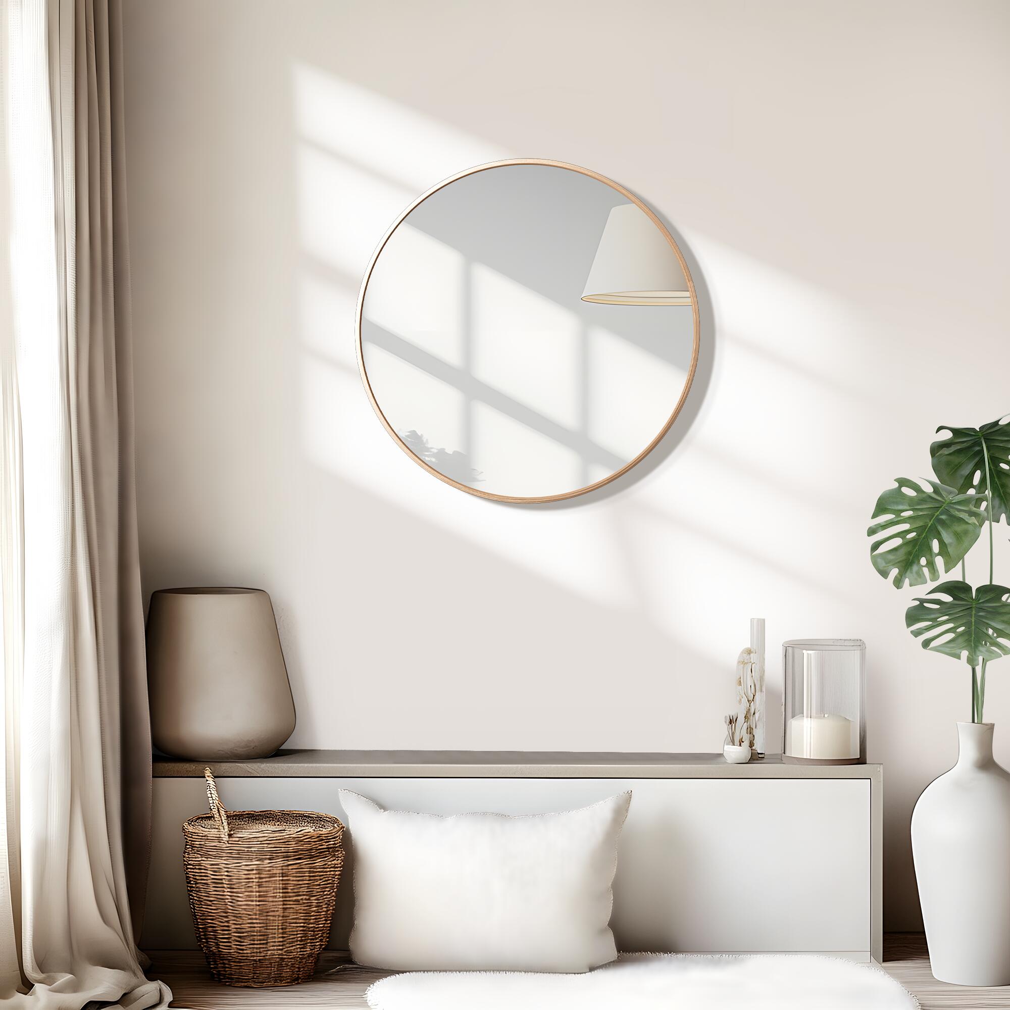 Dovelina Dulcea Round Wall Mirror, , large