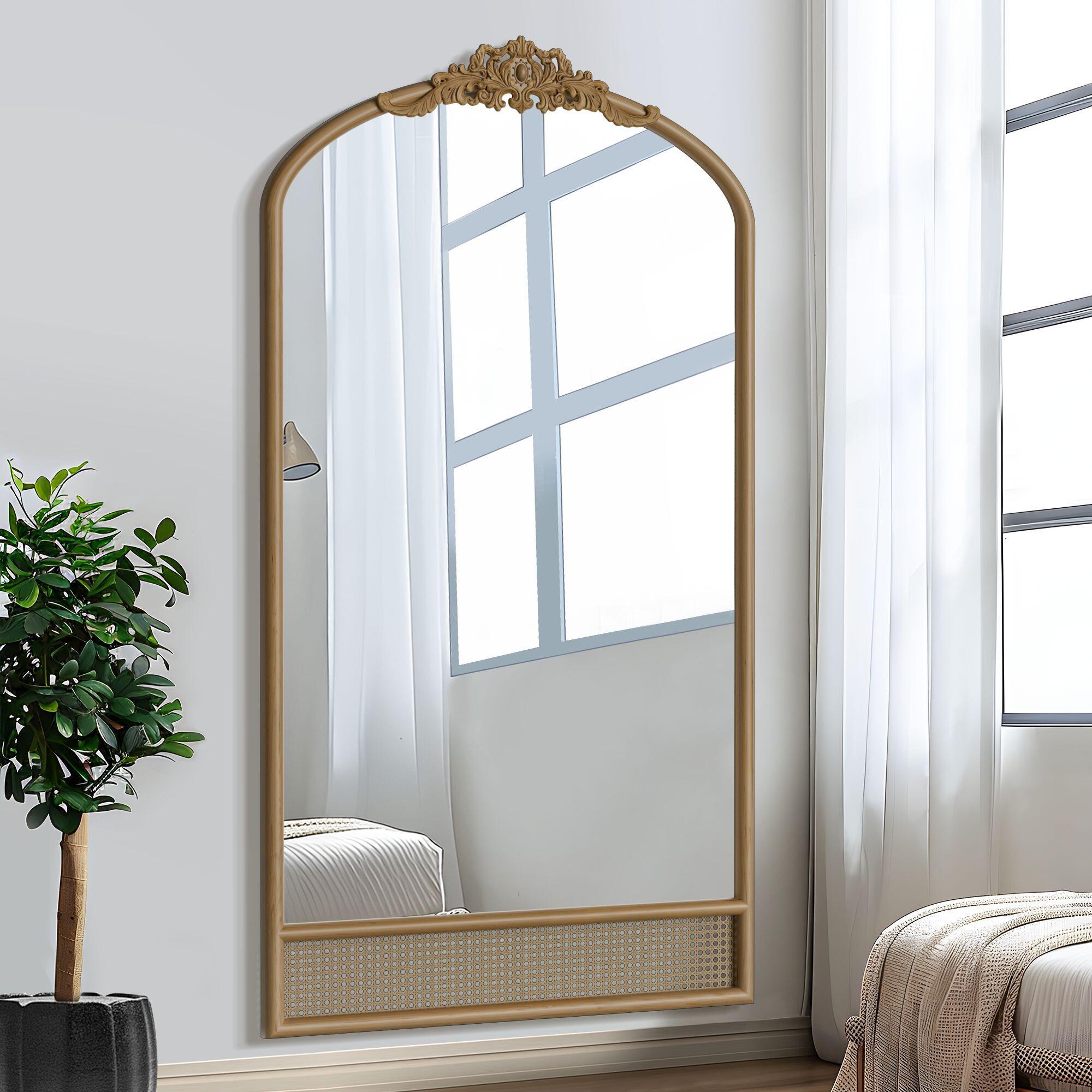 Dovelina Dulcea Rustic Arch Frame Wall Mirror, , large