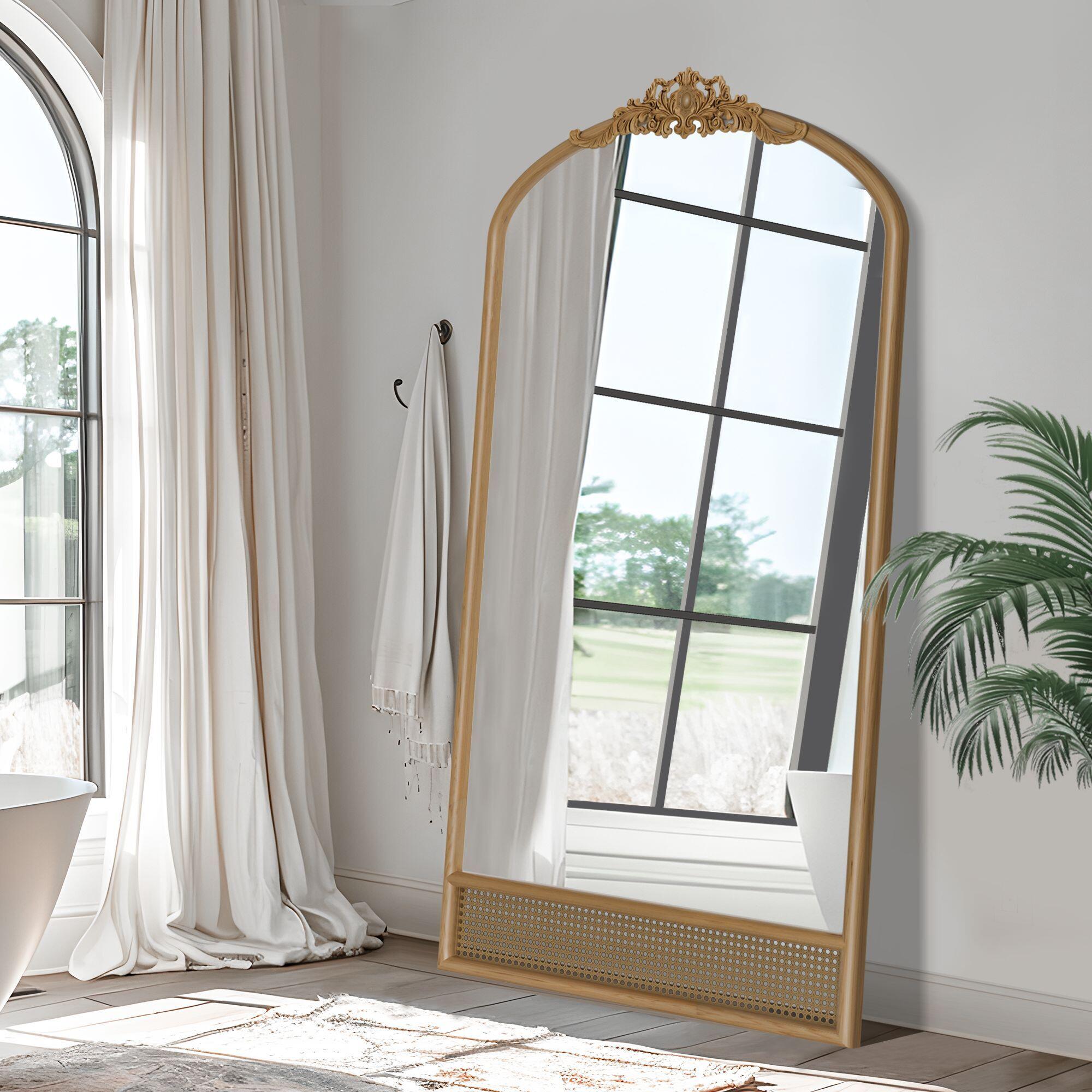 Dovelina Dulcea Rustic Arch Frame Wall Mirror, , large