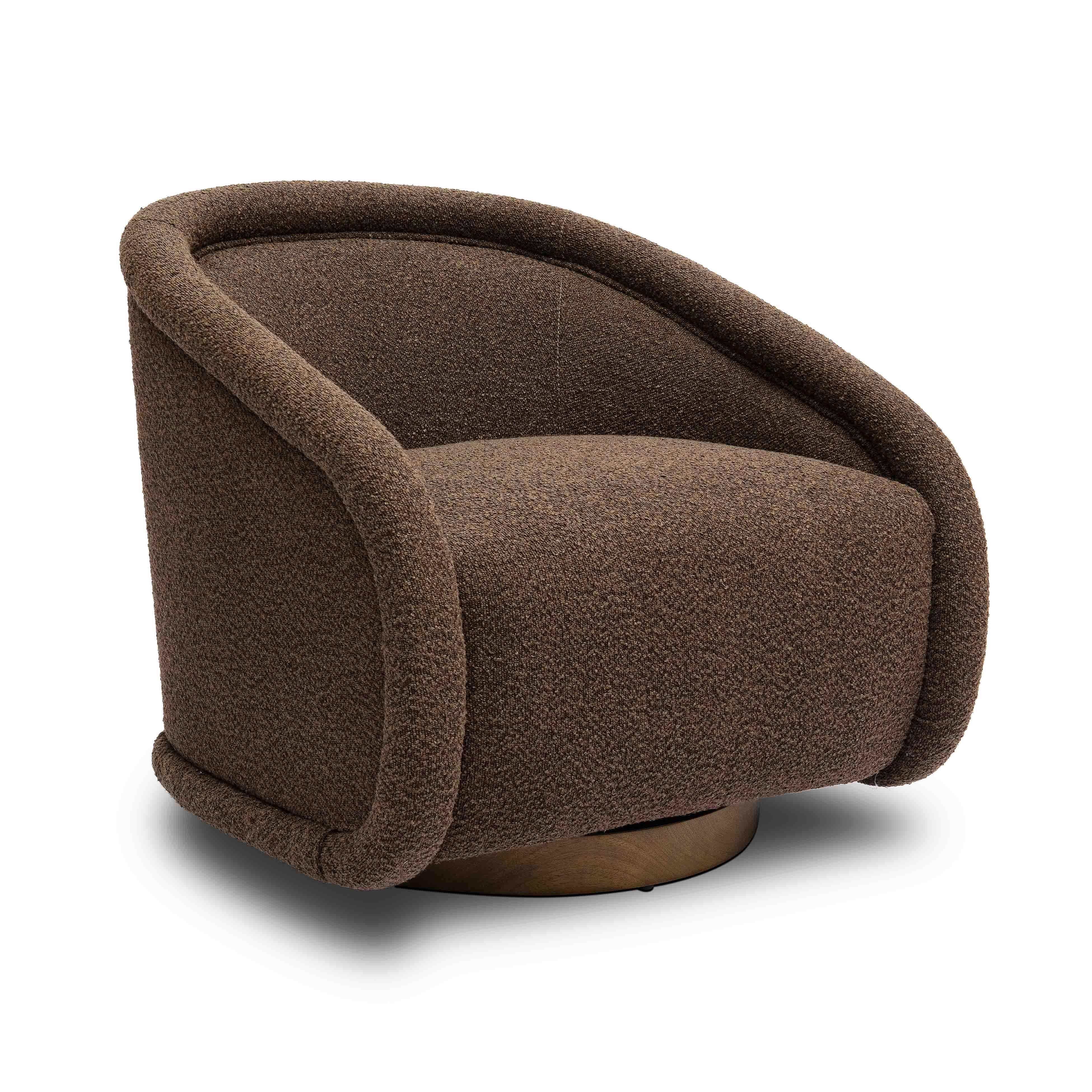 TOV Furniture Rory Swivel Chair, Chocolate Brown, large