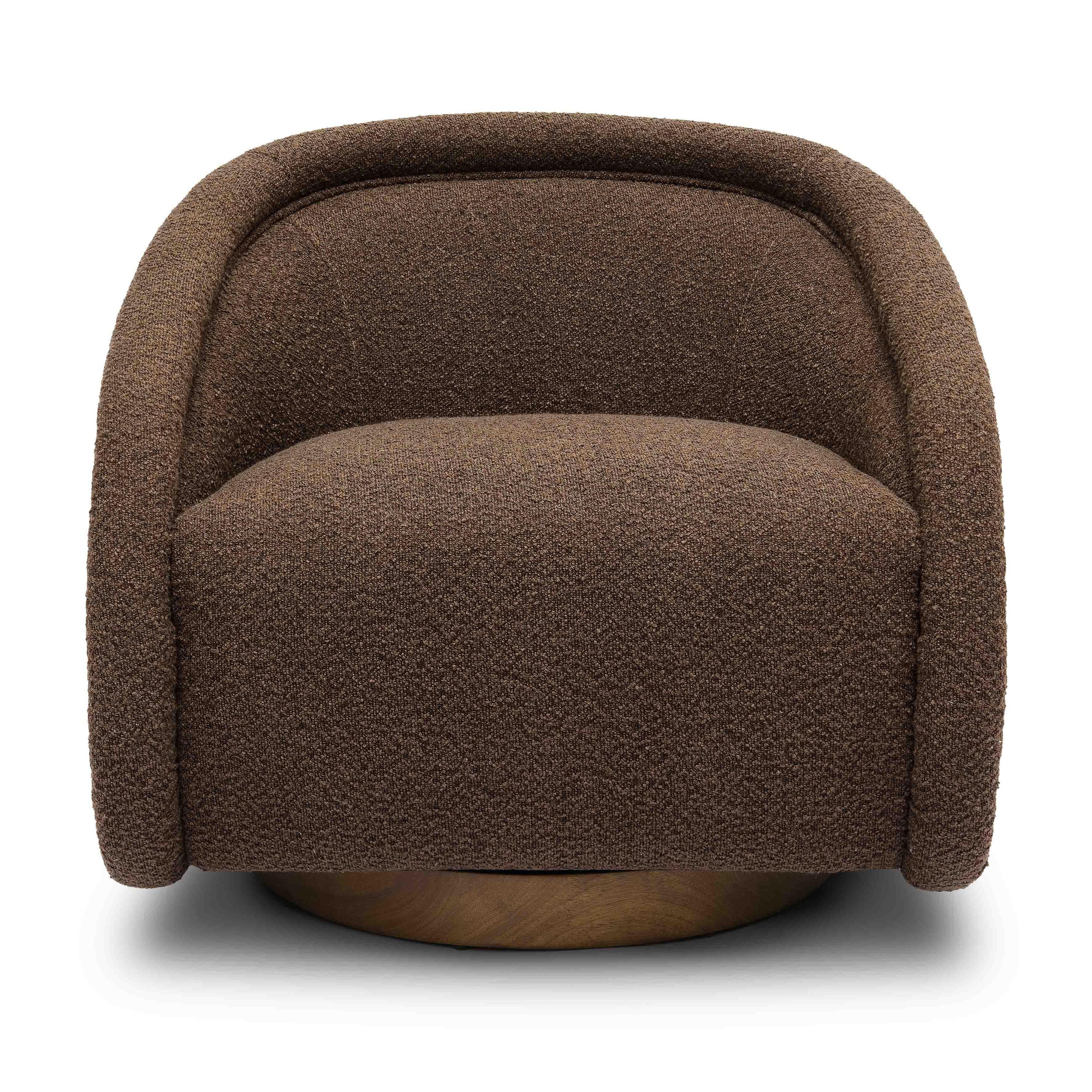 TOV Furniture Rory Swivel Chair, Chocolate Brown, large