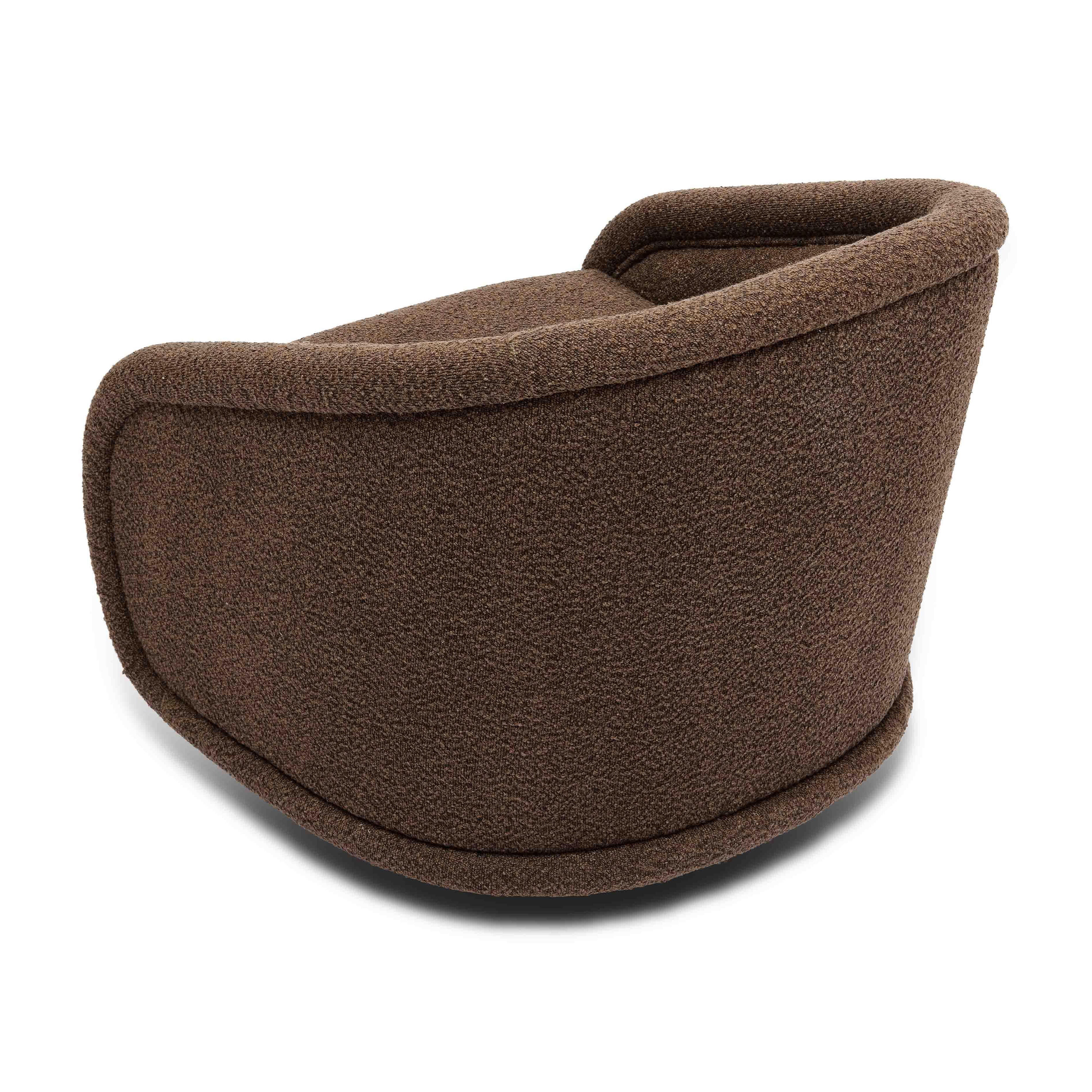 TOV Furniture Rory Swivel Chair, Chocolate Brown, large