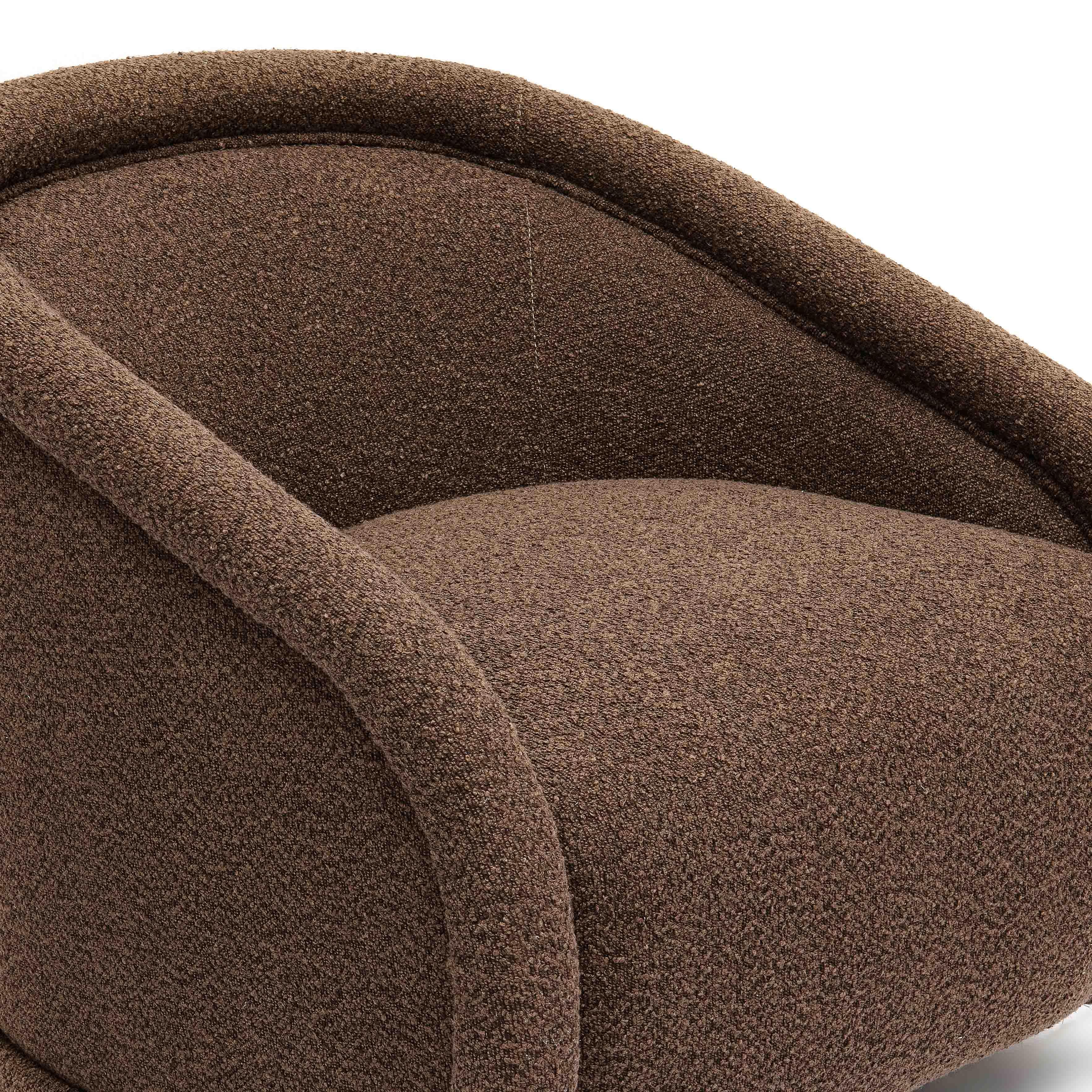 TOV Furniture Rory Swivel Chair, Chocolate Brown, large