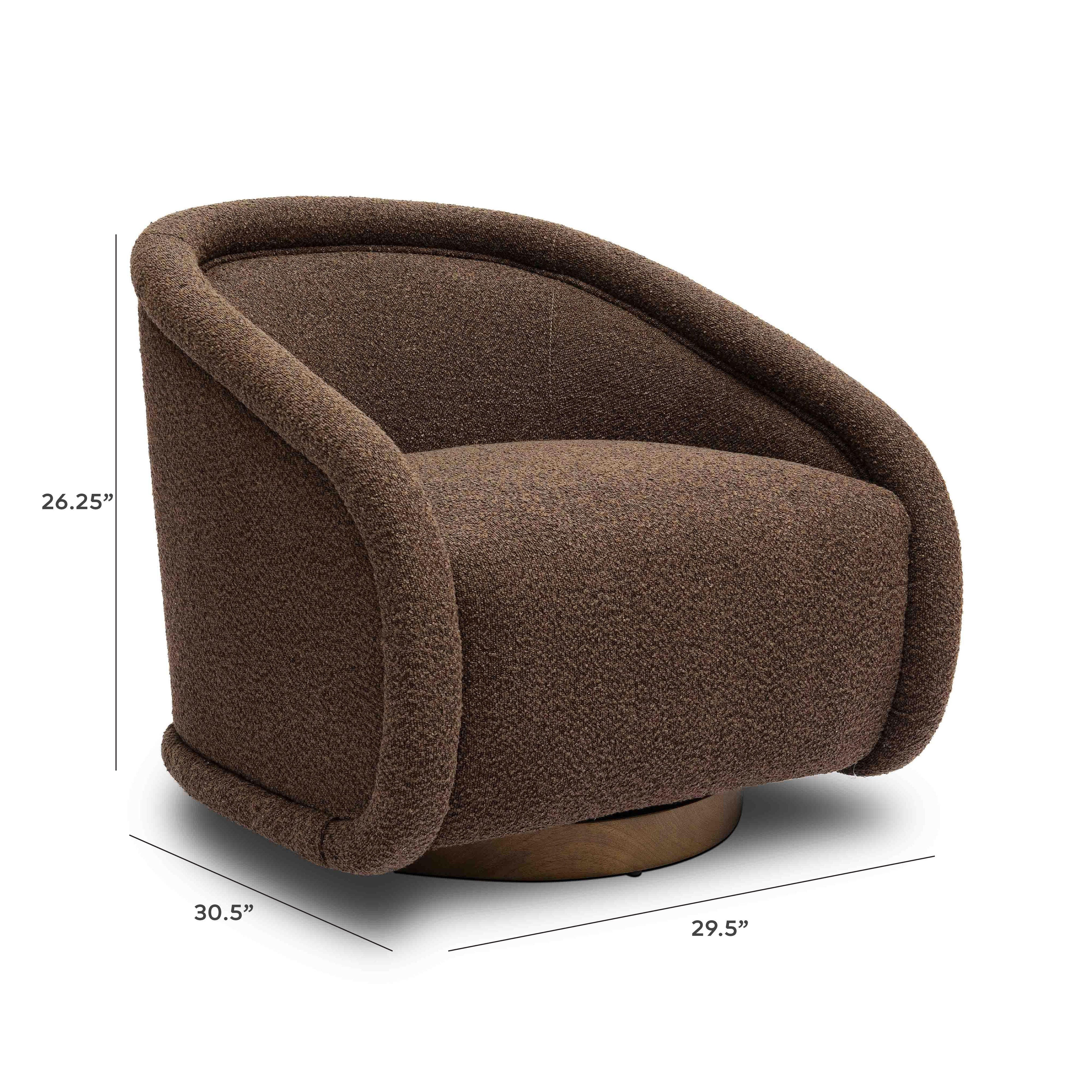 TOV Furniture Rory Swivel Chair, Chocolate Brown, large