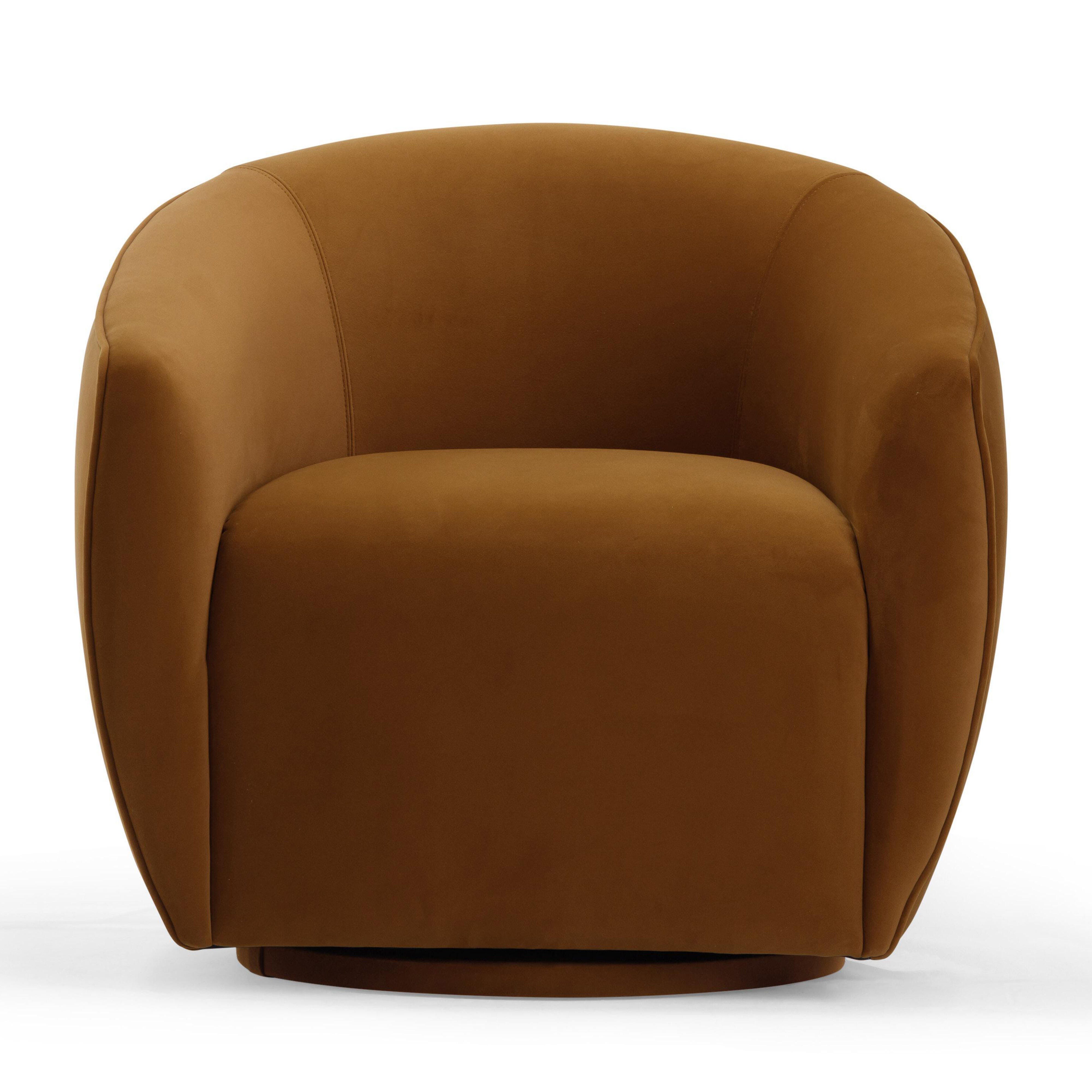 TOV Furniture Jordan Swivel Chair, Cognac, large