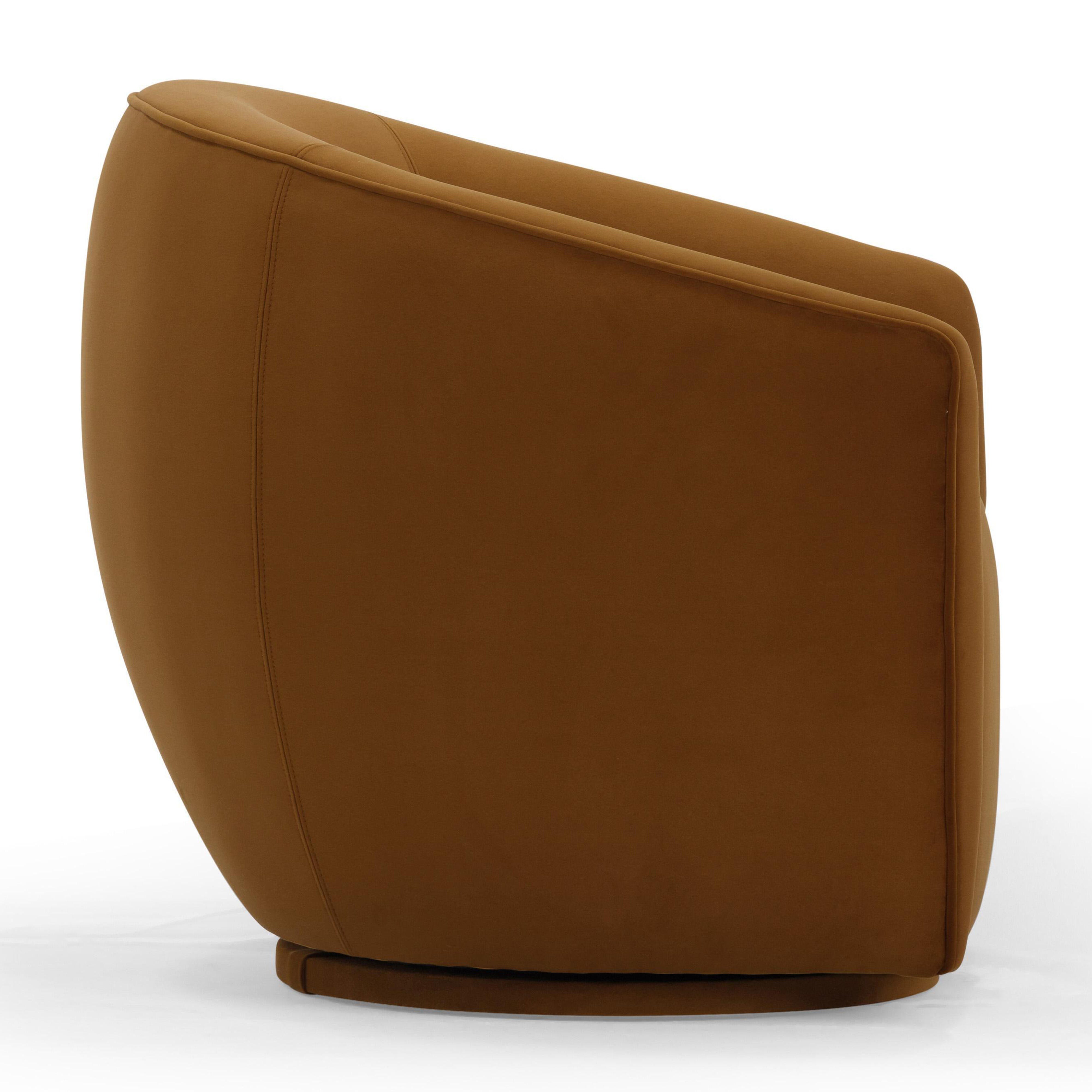 TOV Furniture Jordan Swivel Chair, Cognac, large