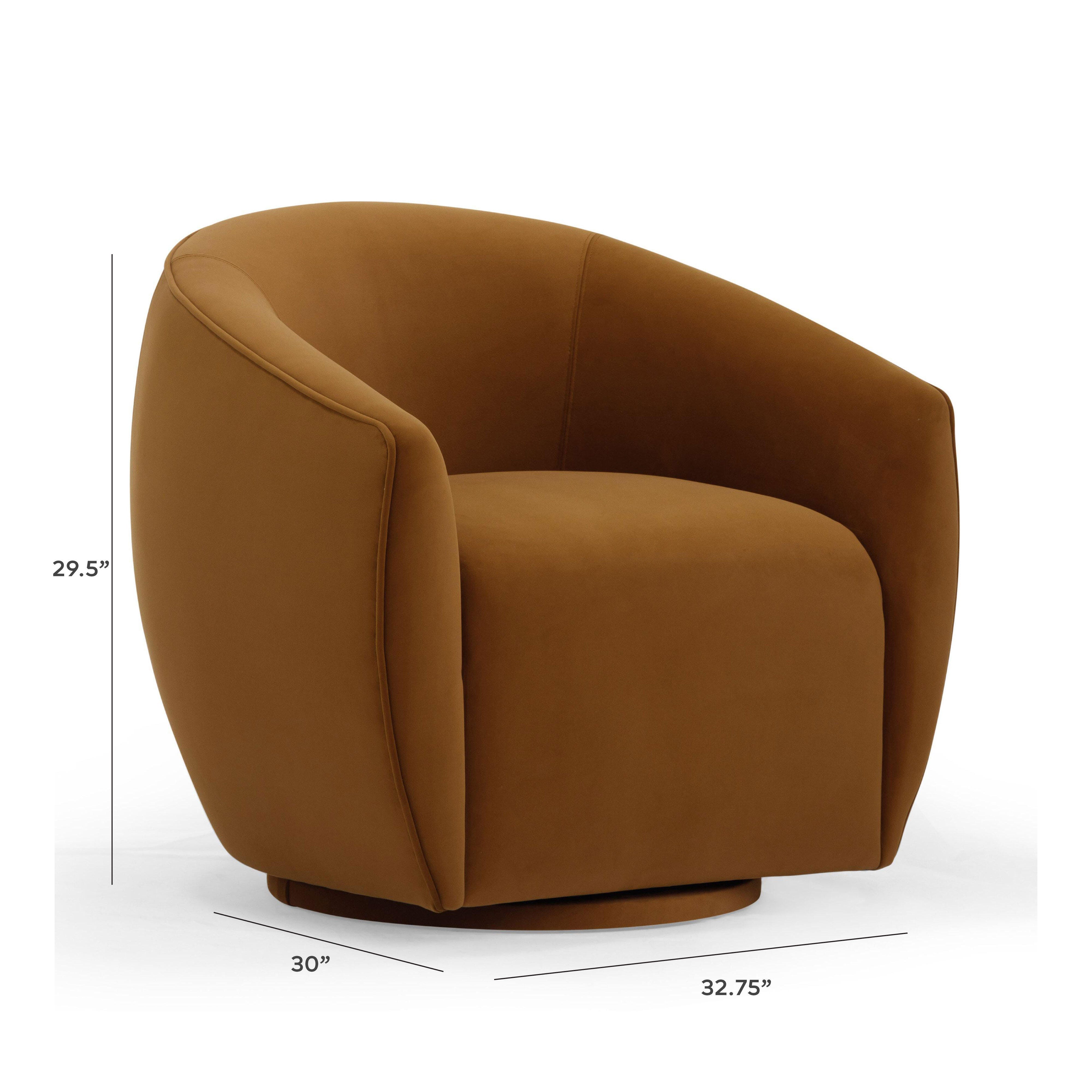 TOV Furniture Jordan Swivel Chair, Cognac, large