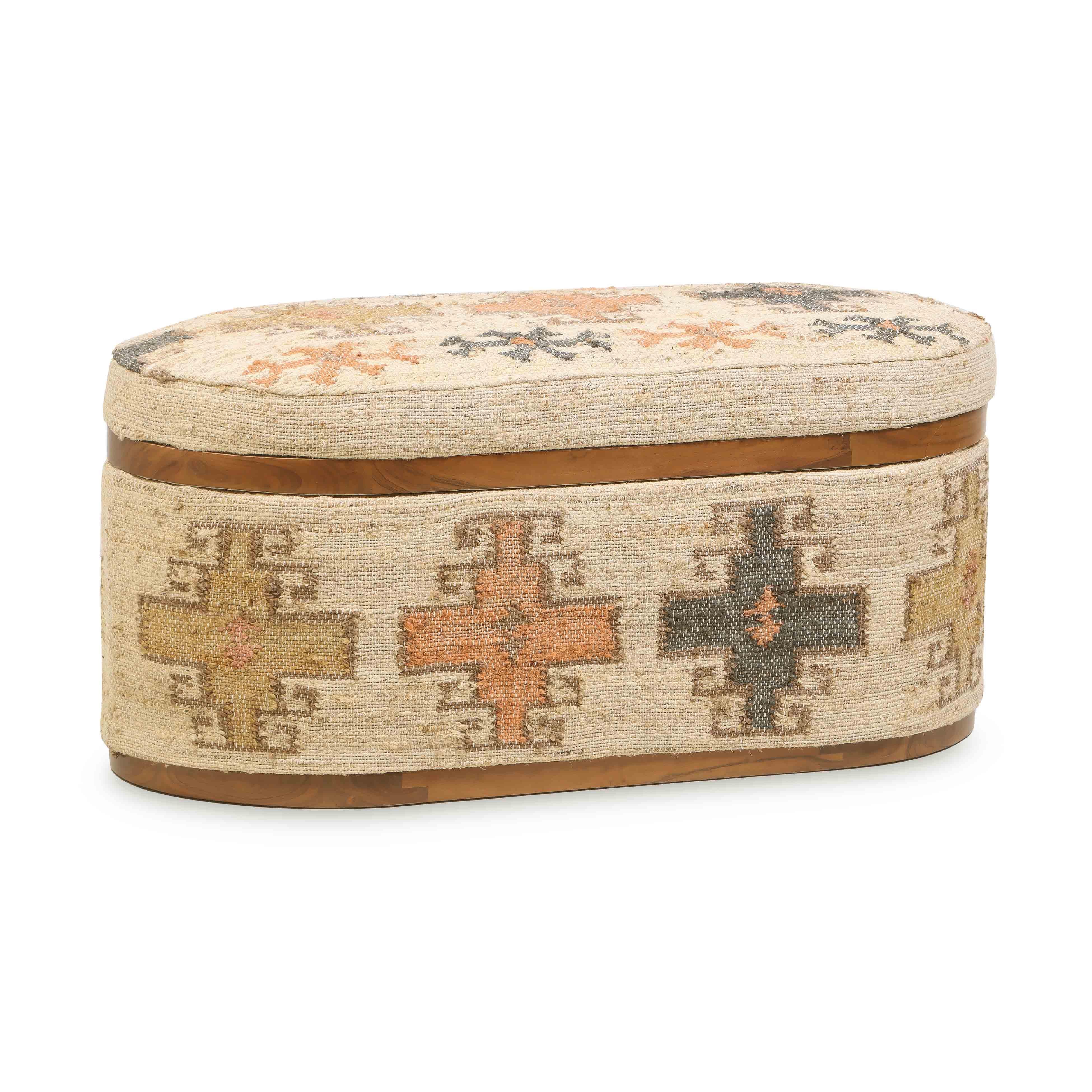 TOV Furniture Olivier Storage Ottoman, Multi, large