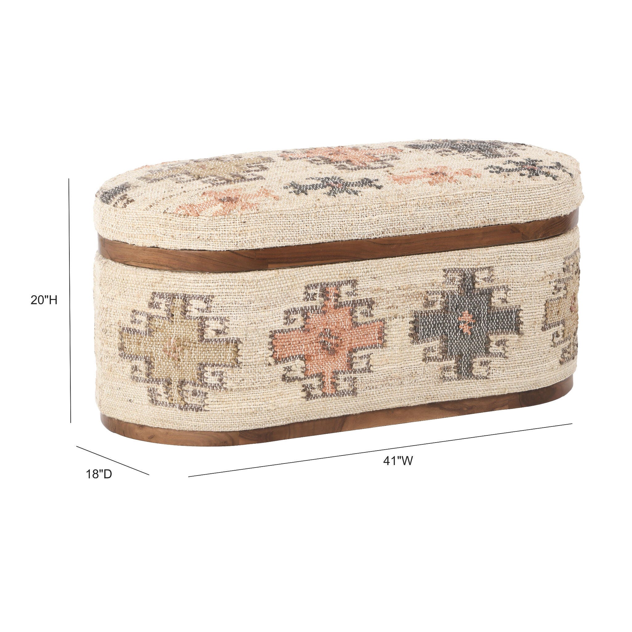 TOV Furniture Olivier Storage Ottoman, Multi, large