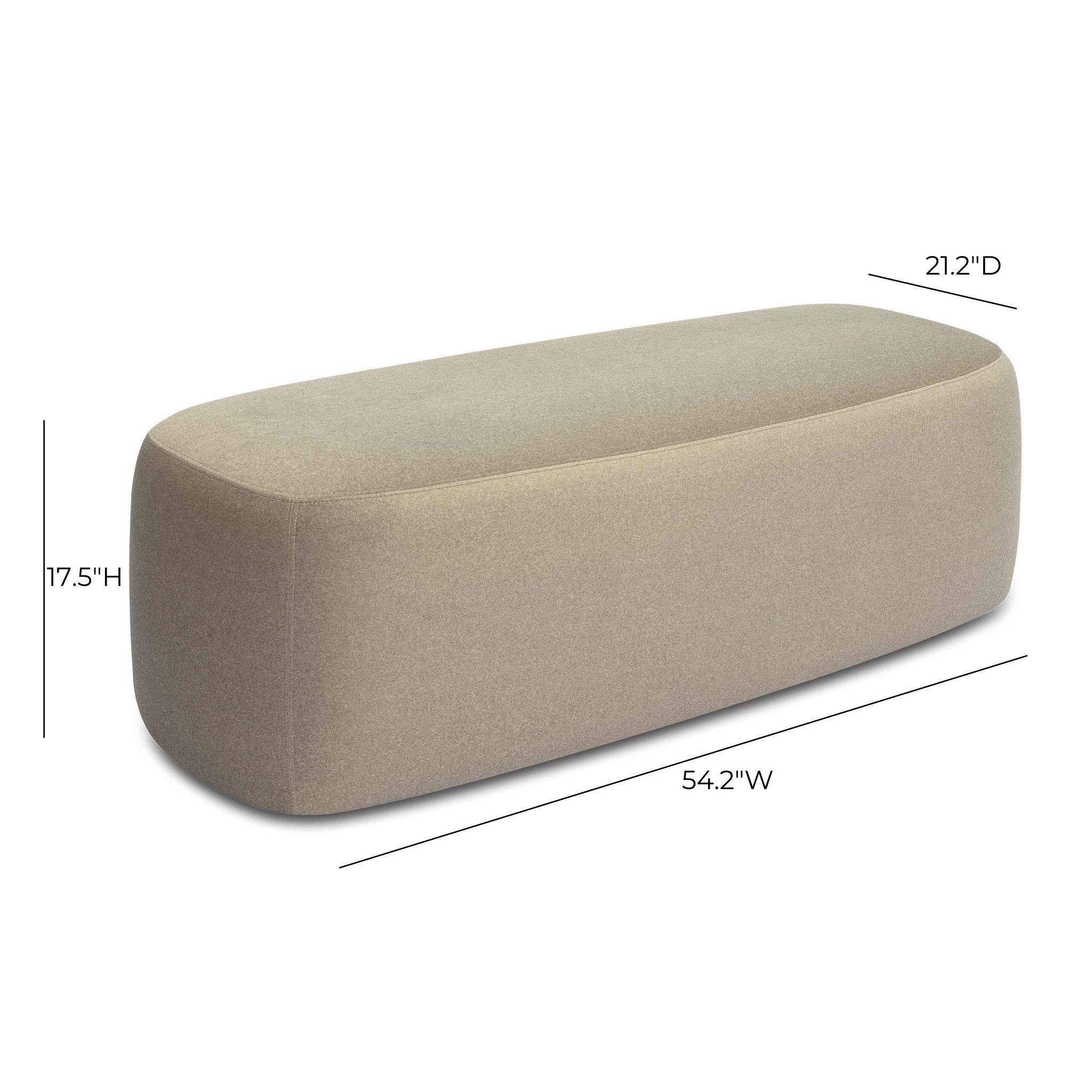 TOV Furniture Graceland Bench, Taupe, large