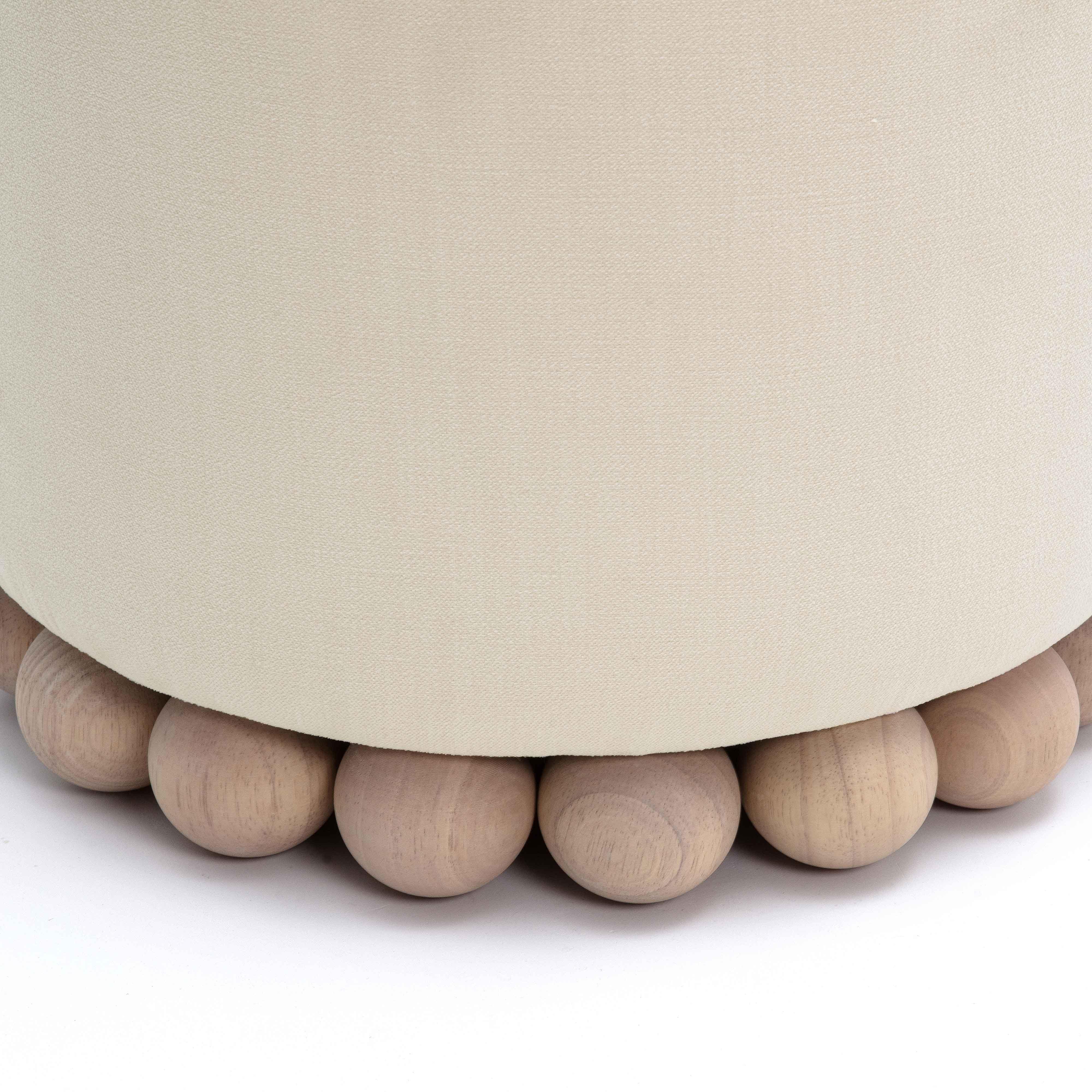 TOV Furniture Dex Ottoman, Cream, large