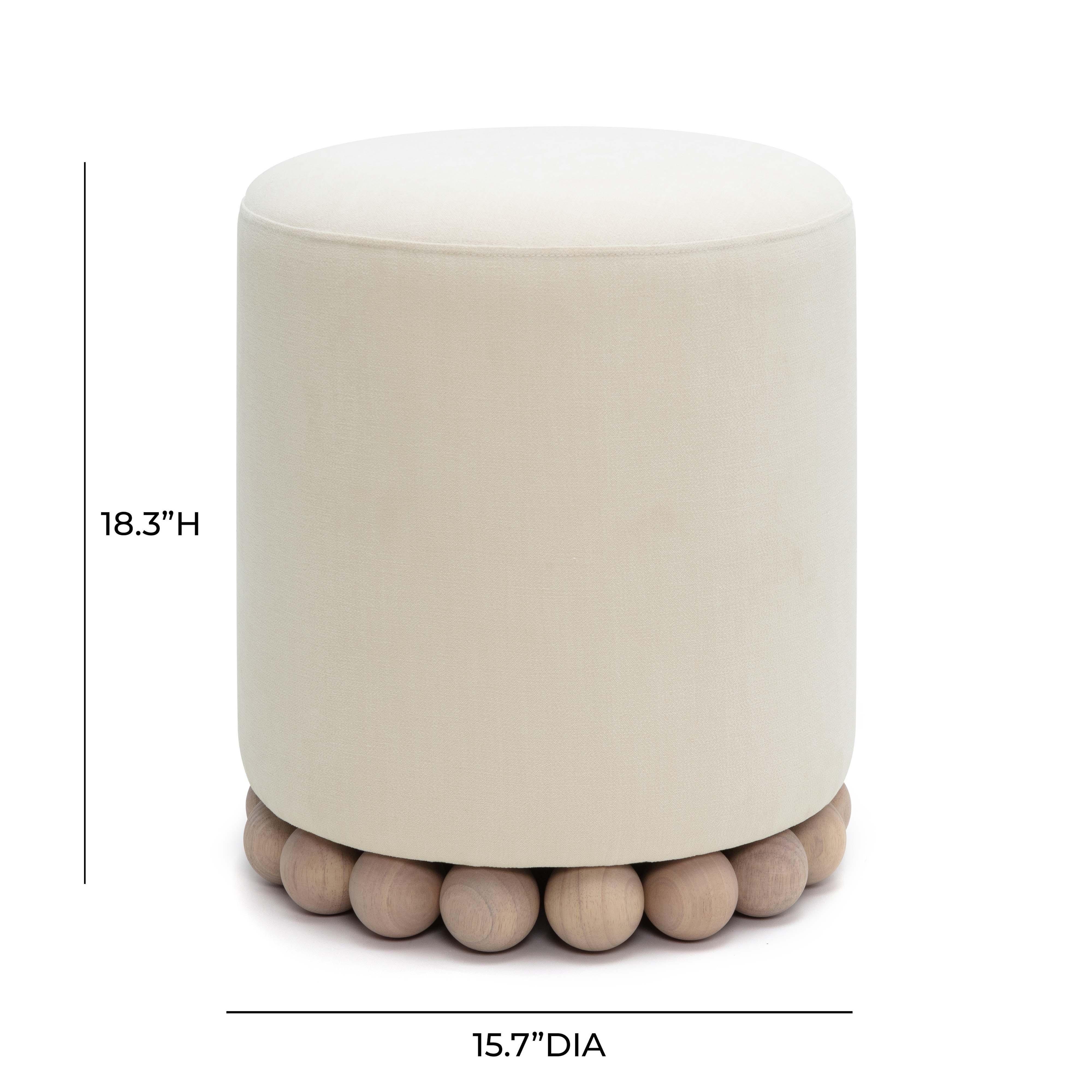 TOV Furniture Dex Ottoman, Cream, large