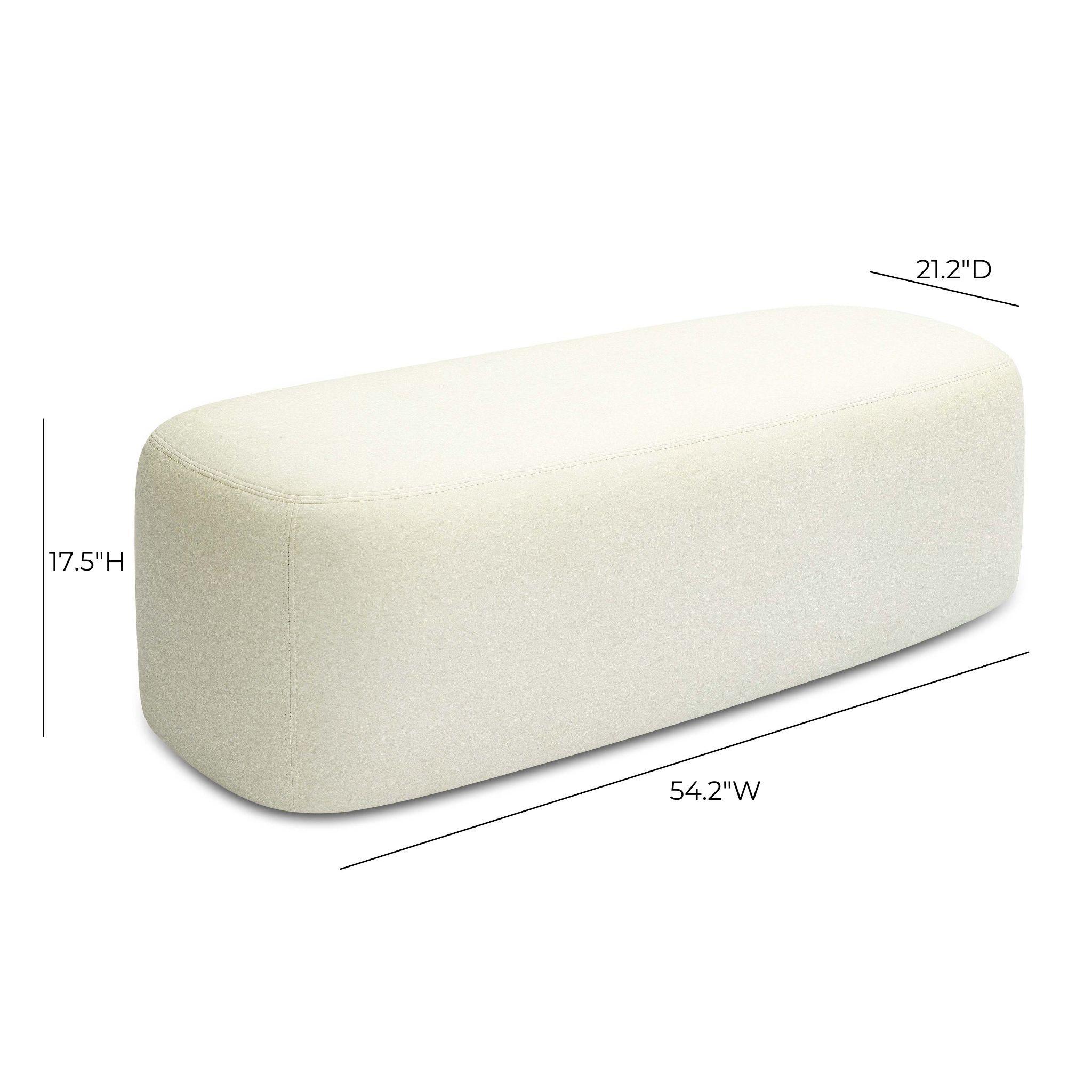 TOV Furniture Graceland Bench, Cream/Off White, large