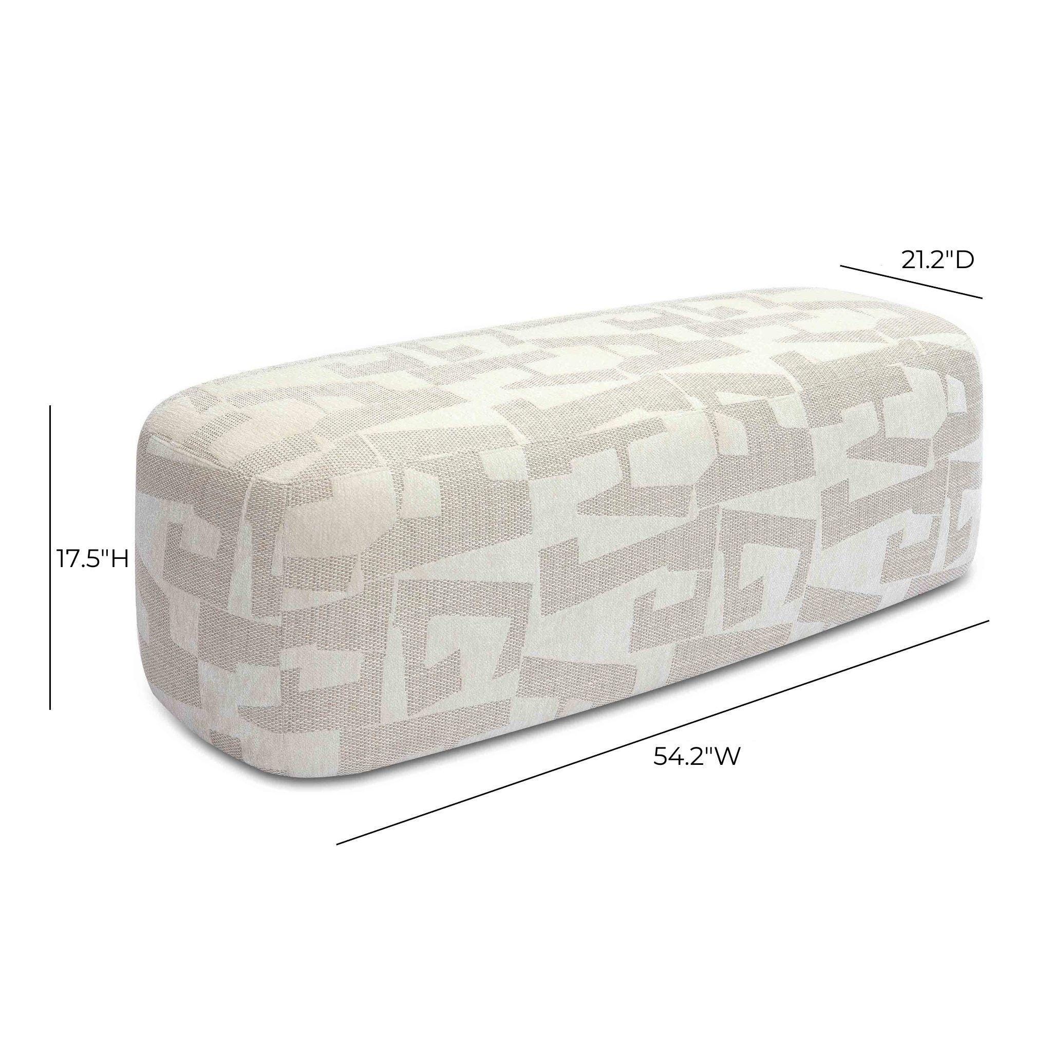 TOV Furniture Graceland Bench, Cream, large