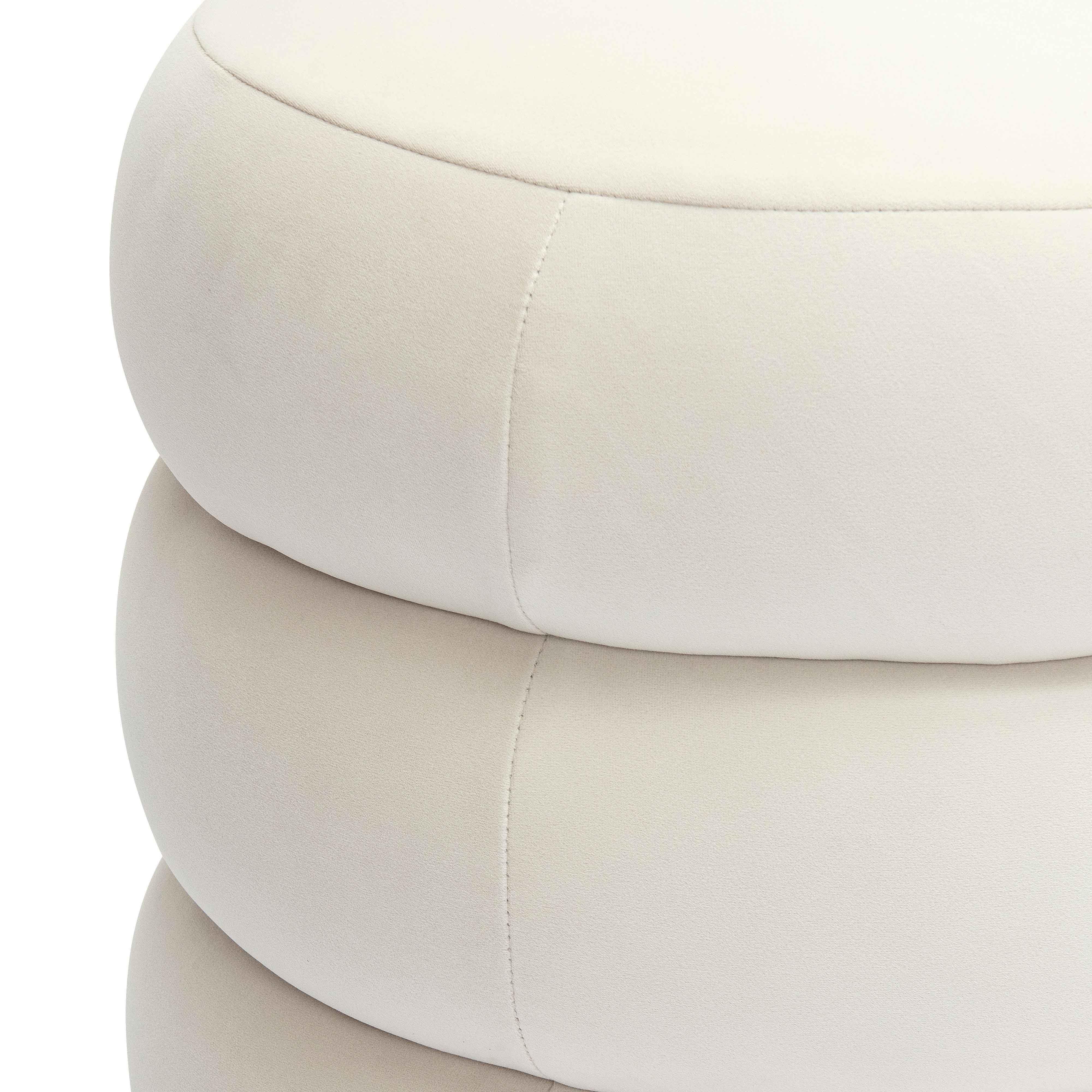 TOV Furniture Stefanie Ottoman, Cream, large