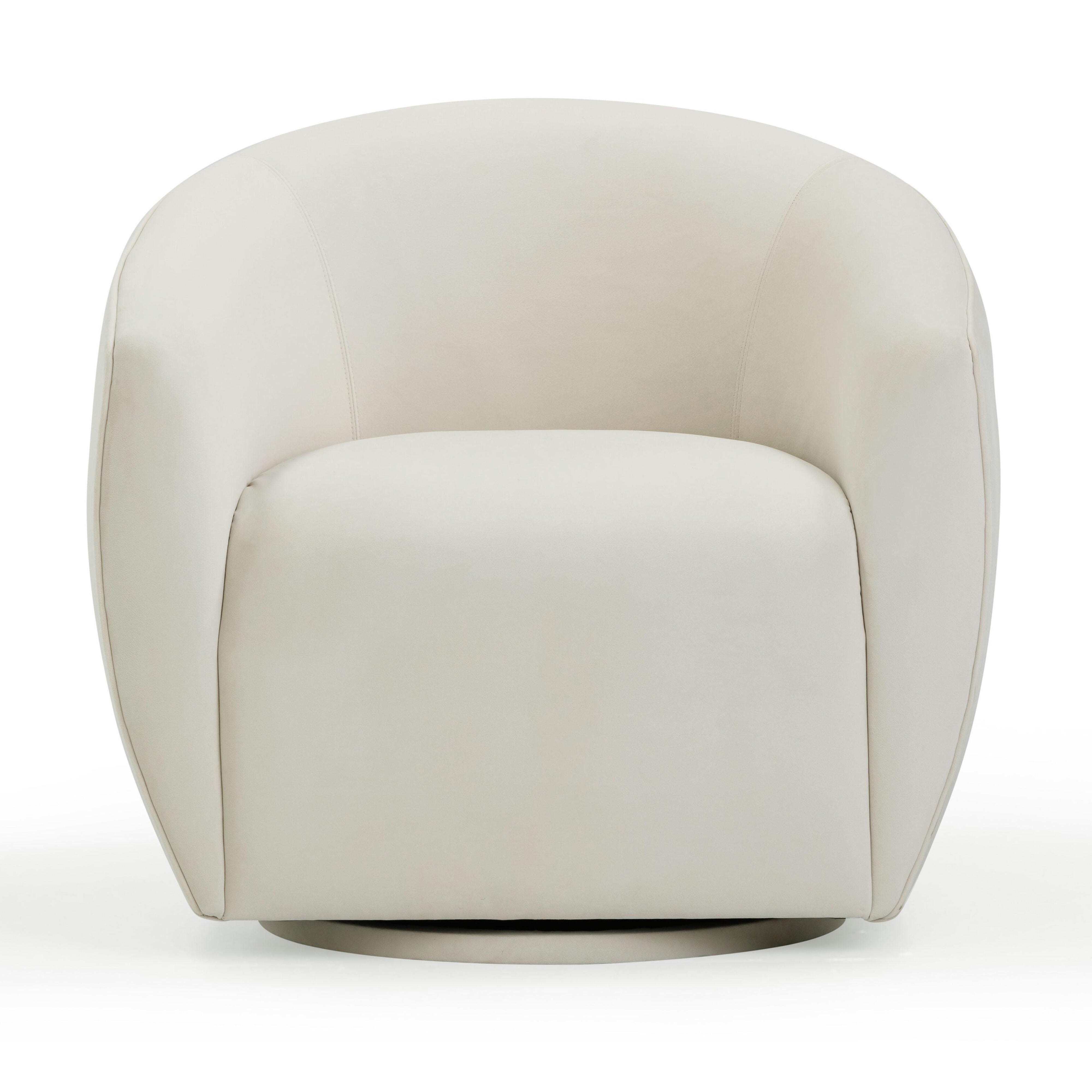 TOV Furniture Jordan Swivel Chair, Cream, large