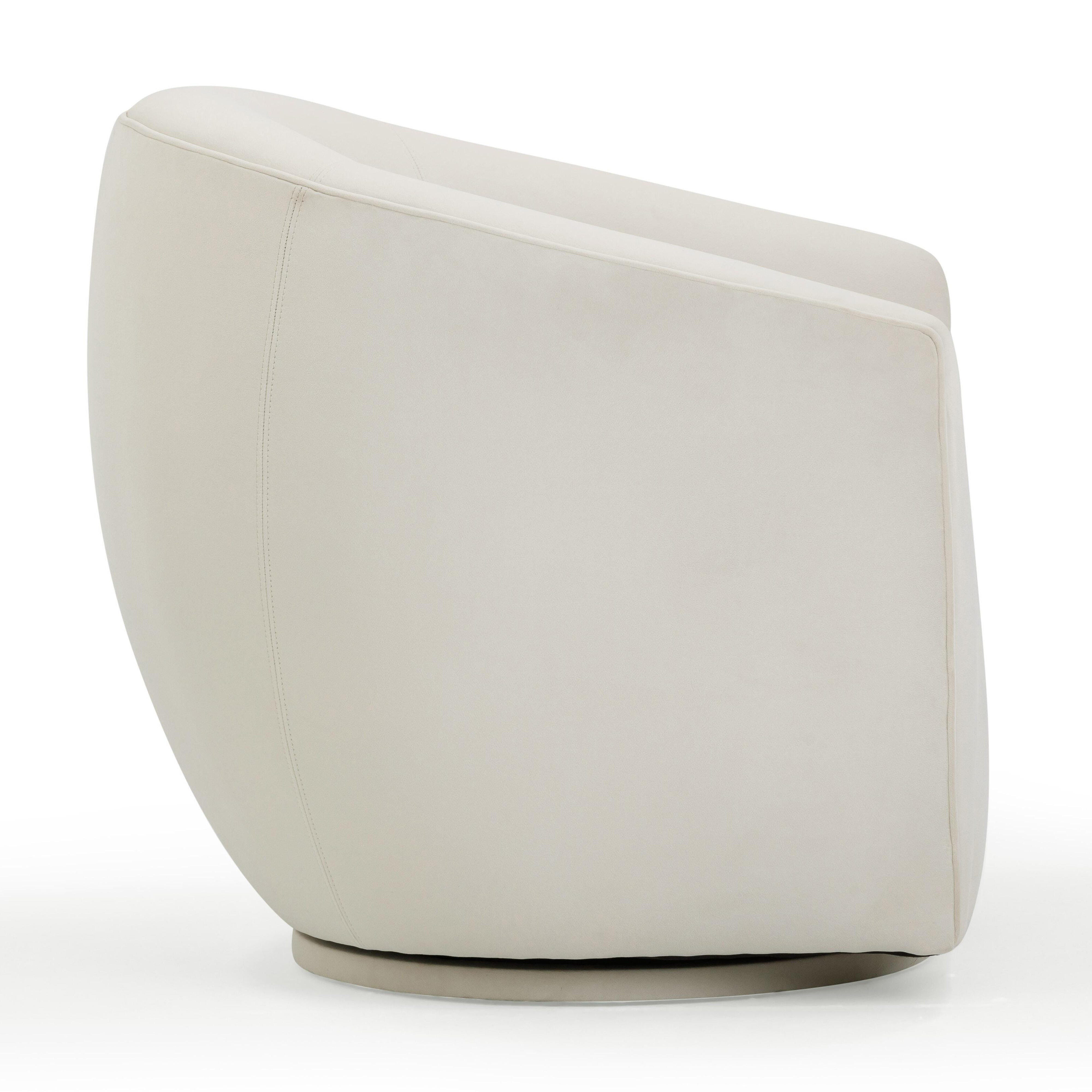 TOV Furniture Jordan Swivel Chair, Cream, large