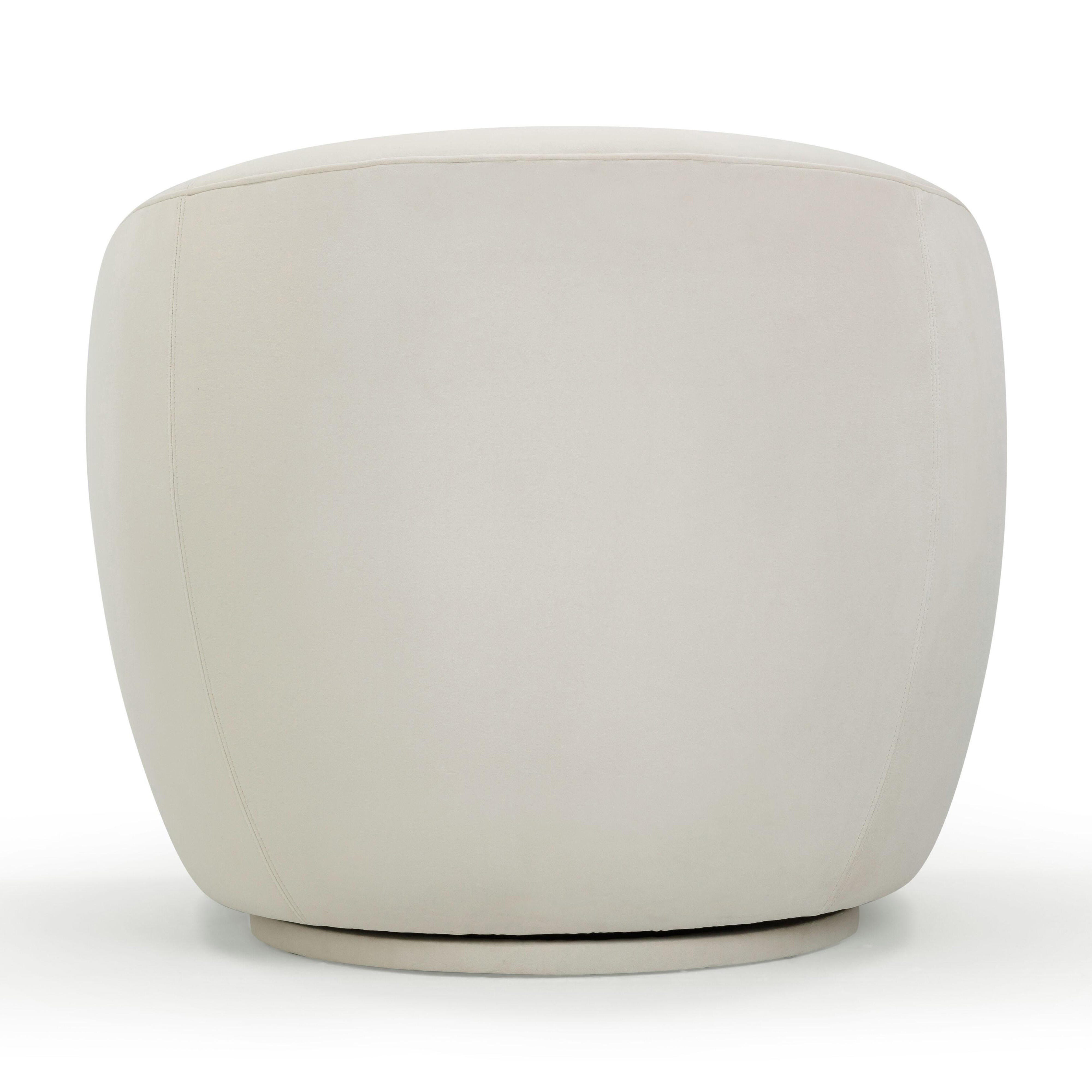 TOV Furniture Jordan Swivel Chair, Cream, large