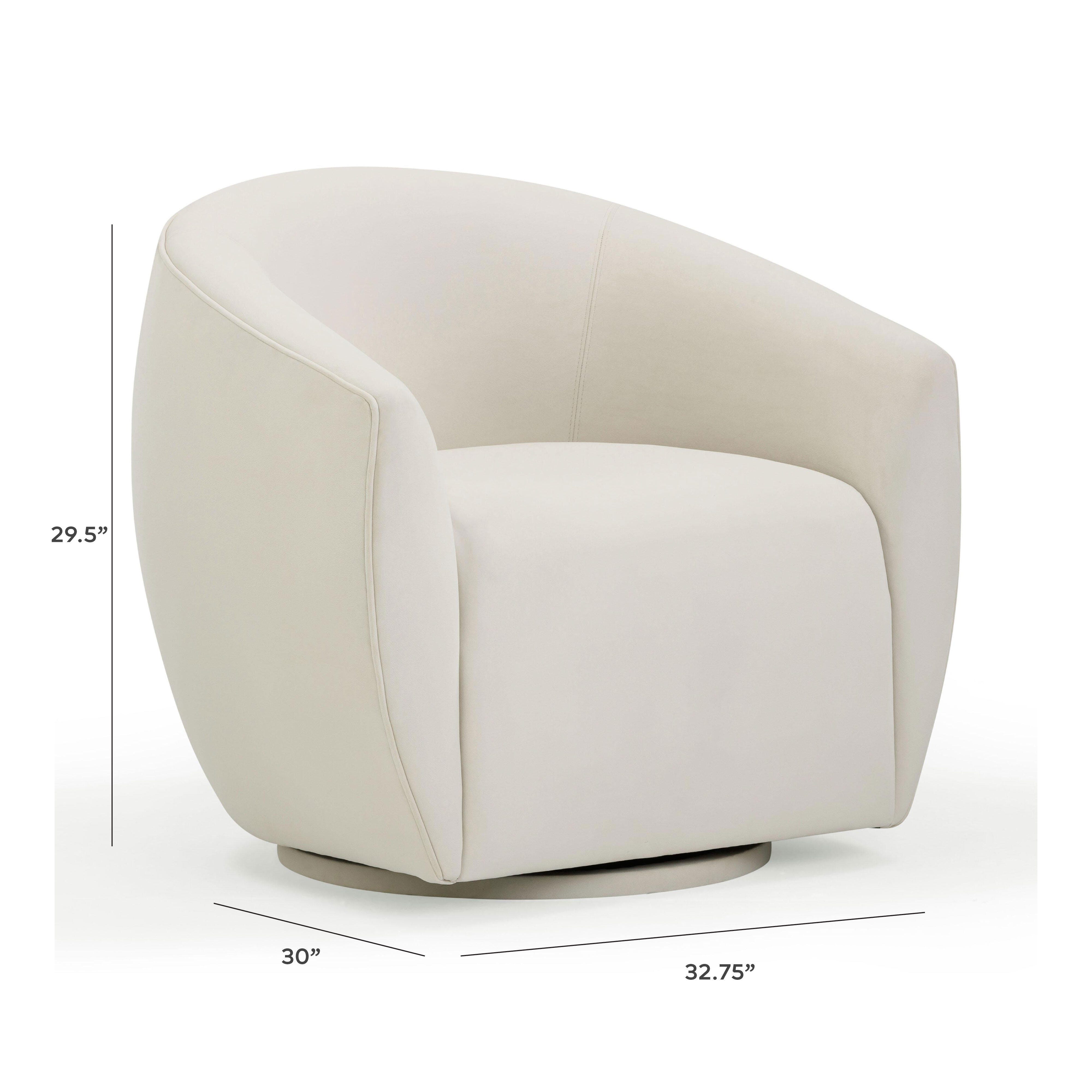 TOV Furniture Jordan Swivel Chair, Cream, large