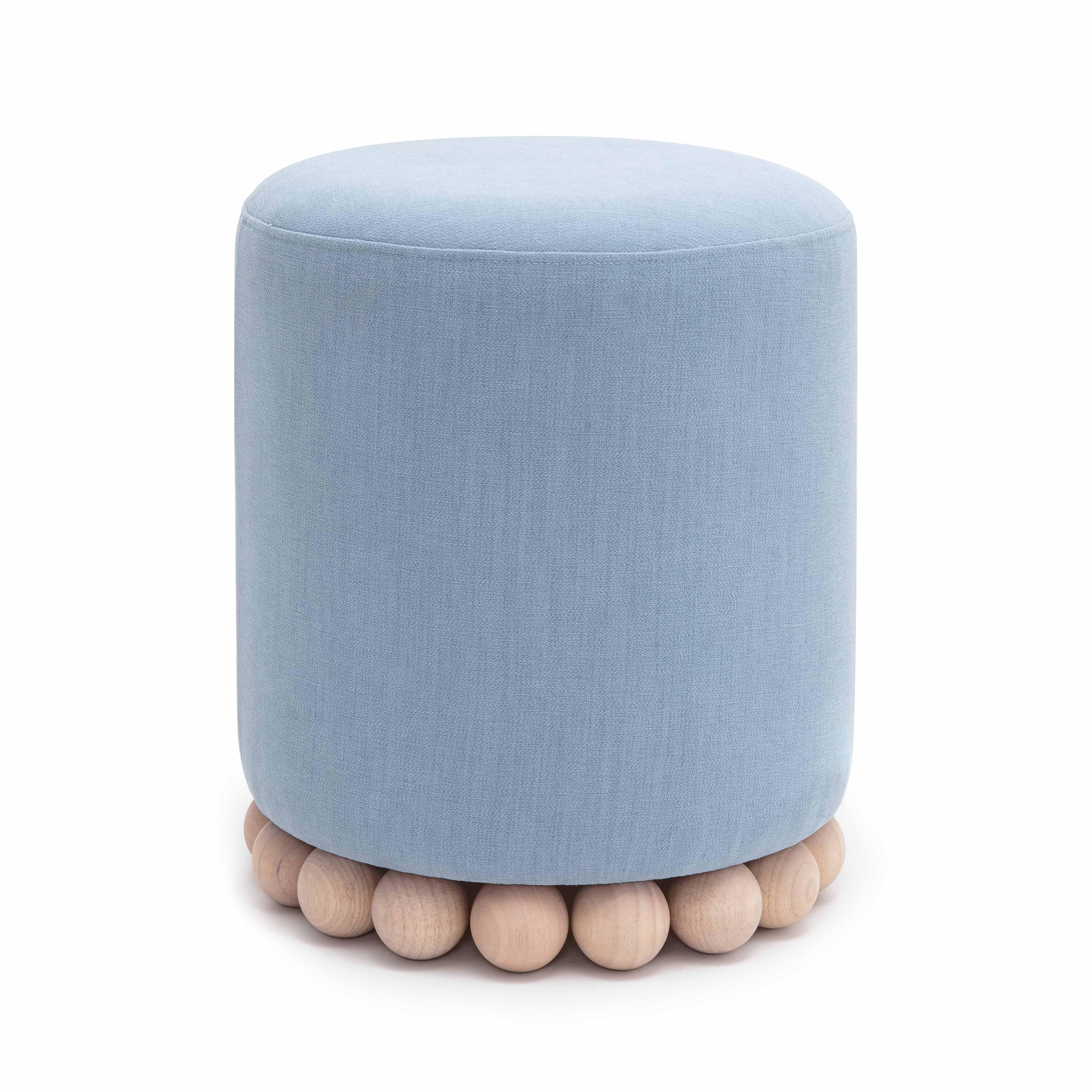 TOV Furniture Dex Ottoman, Faded Blue, large