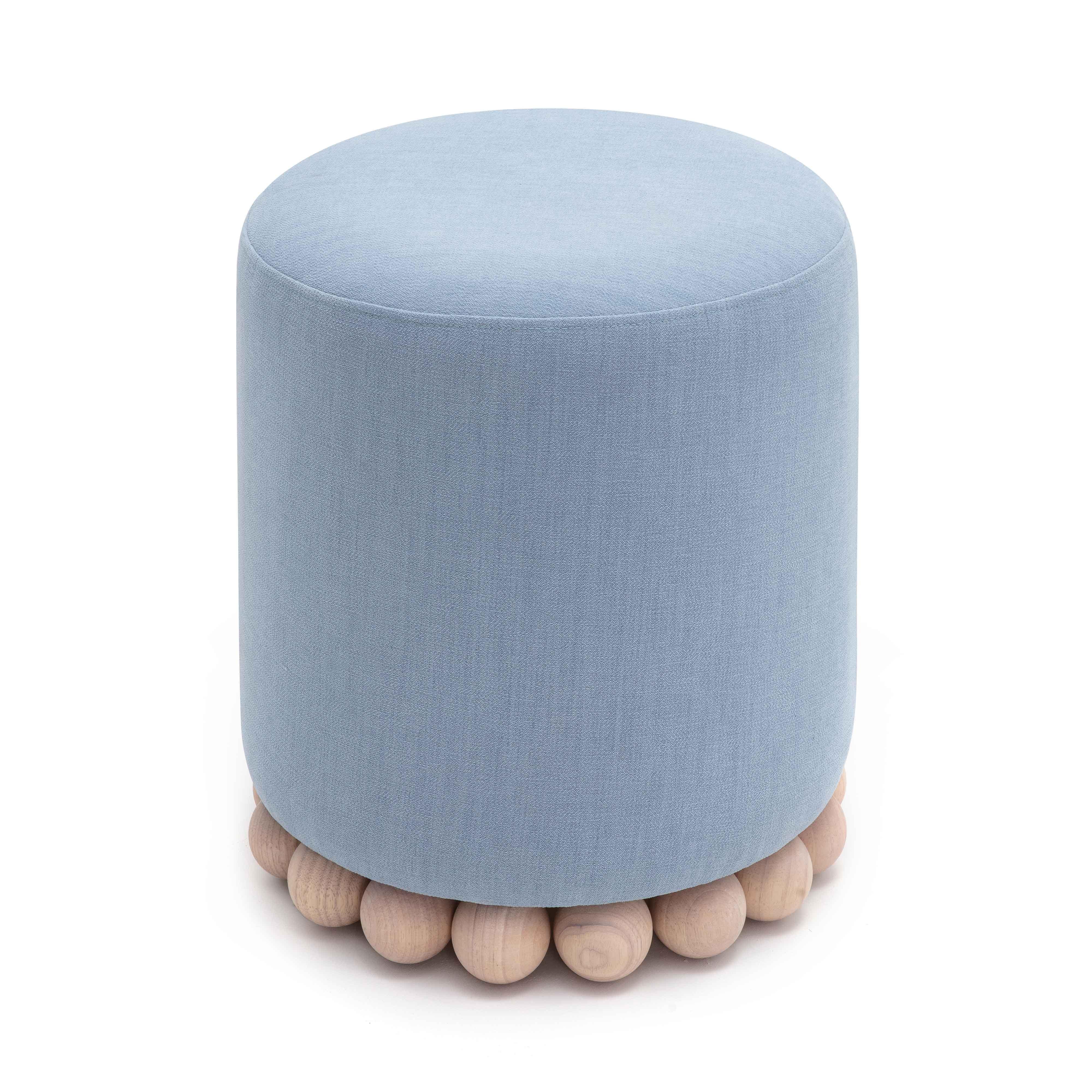 TOV Furniture Dex Ottoman, Faded Blue, large