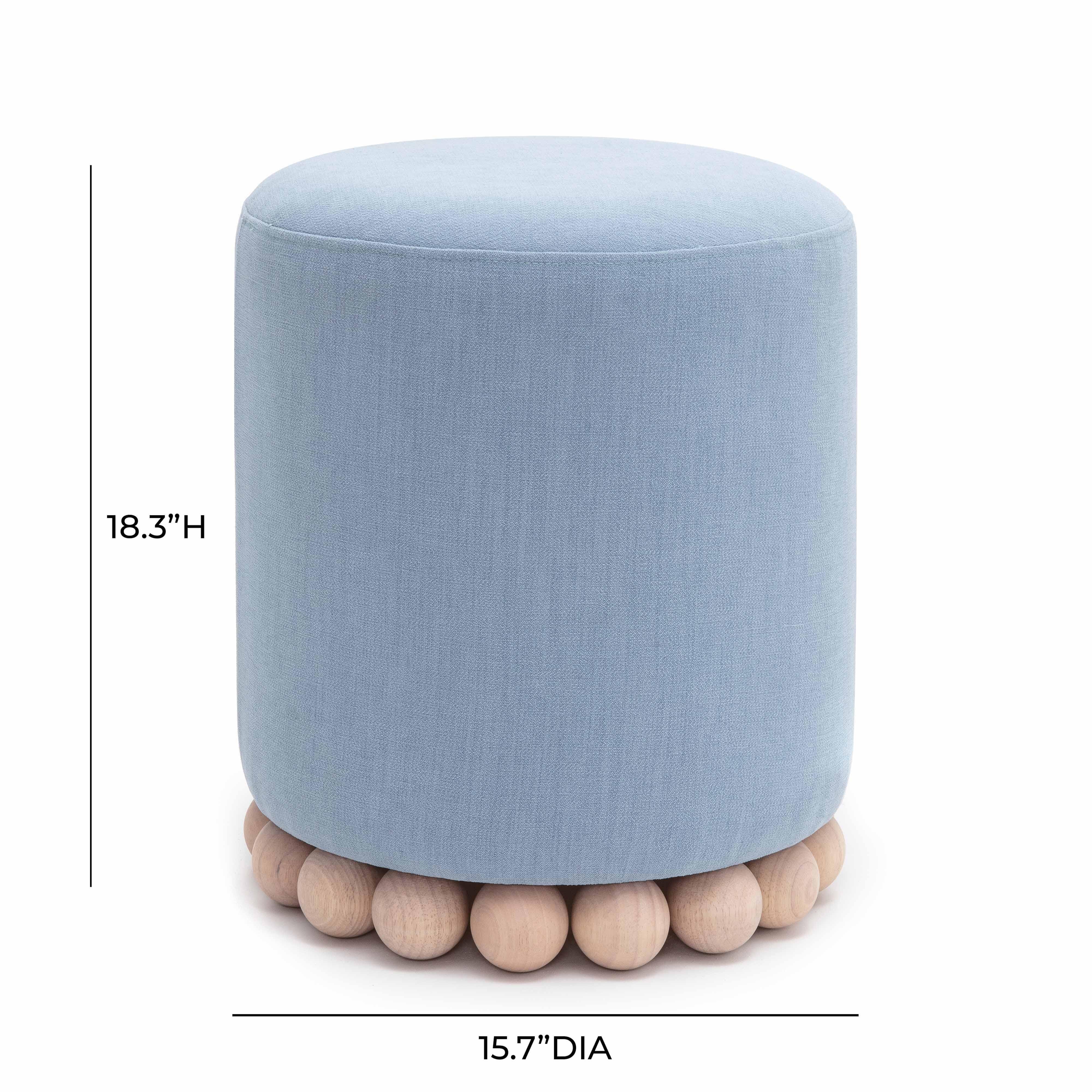 TOV Furniture Dex Ottoman, Faded Blue, large