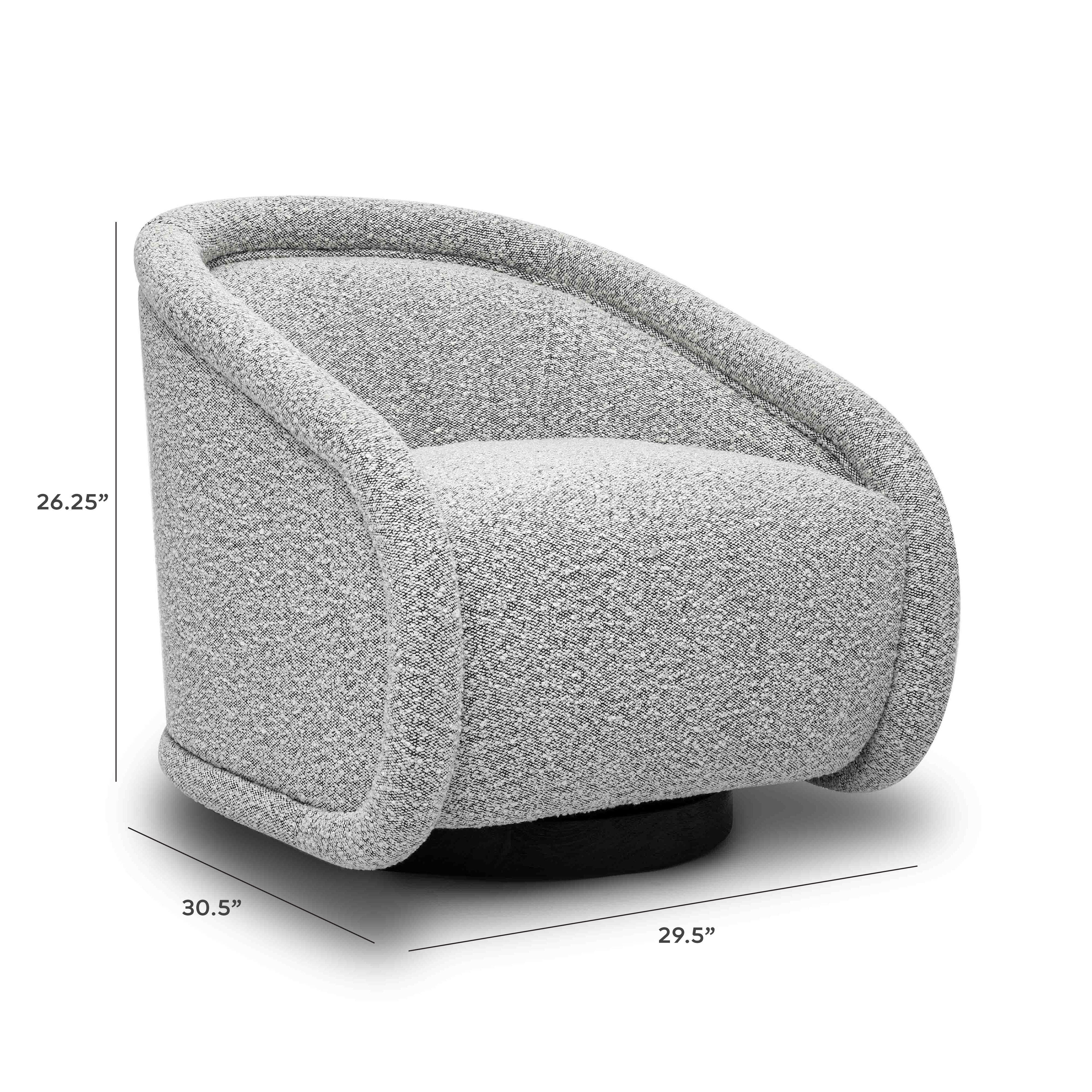 TOV Furniture Rory Swivel Chair, Gray, large