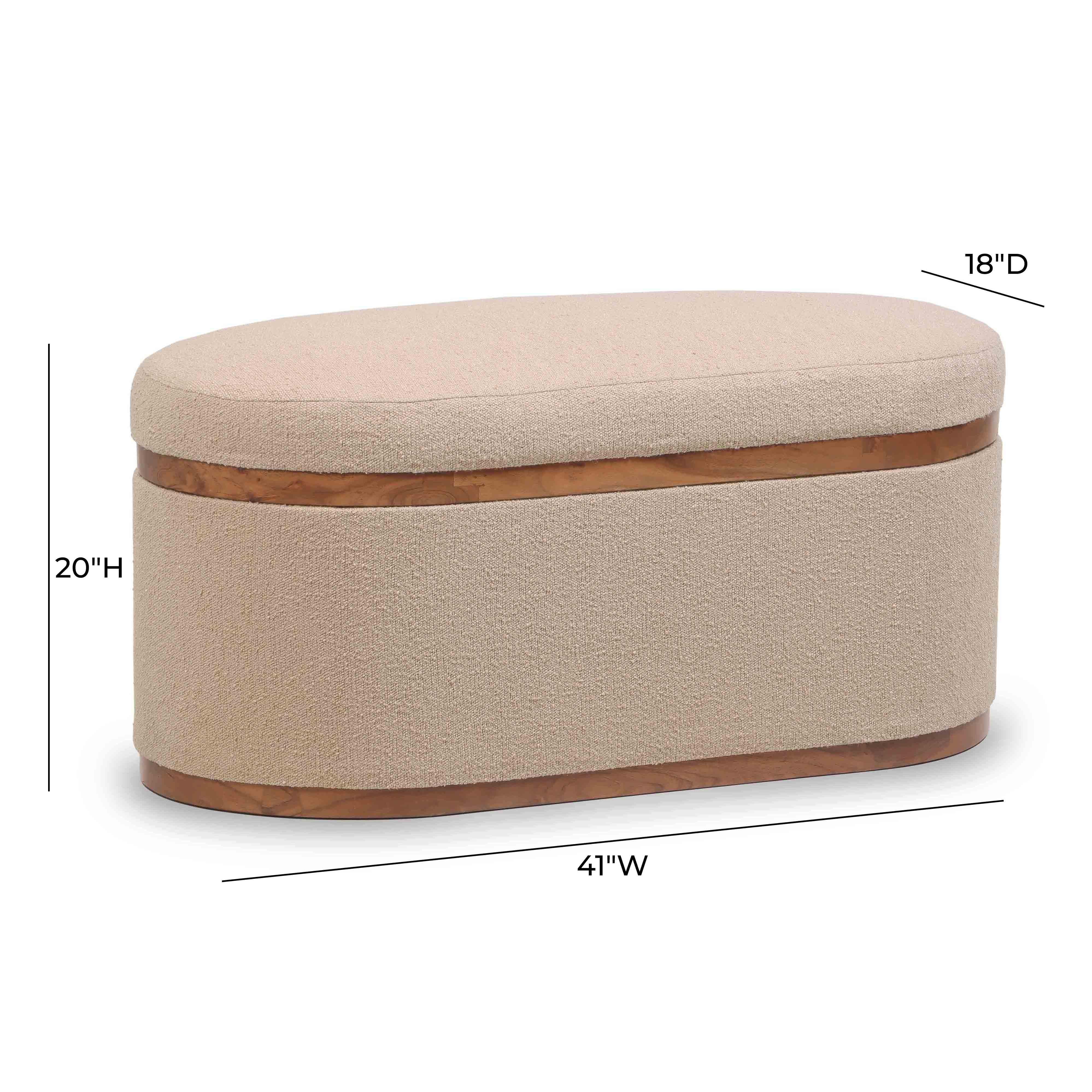 TOV Furniture Olivier Storage Ottoman, Ivory, large