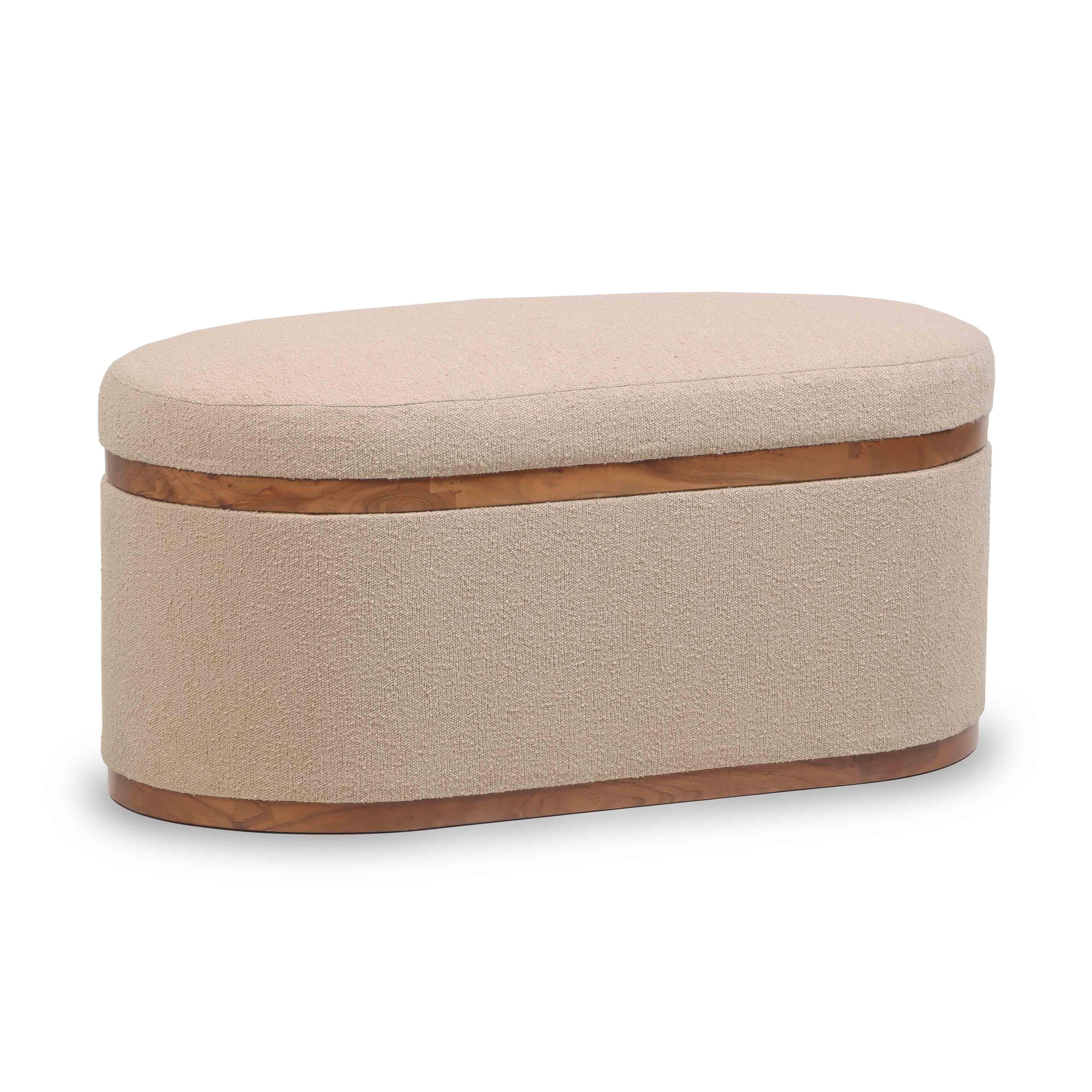 TOV Furniture Olivier Storage Ottoman, Ivory, large