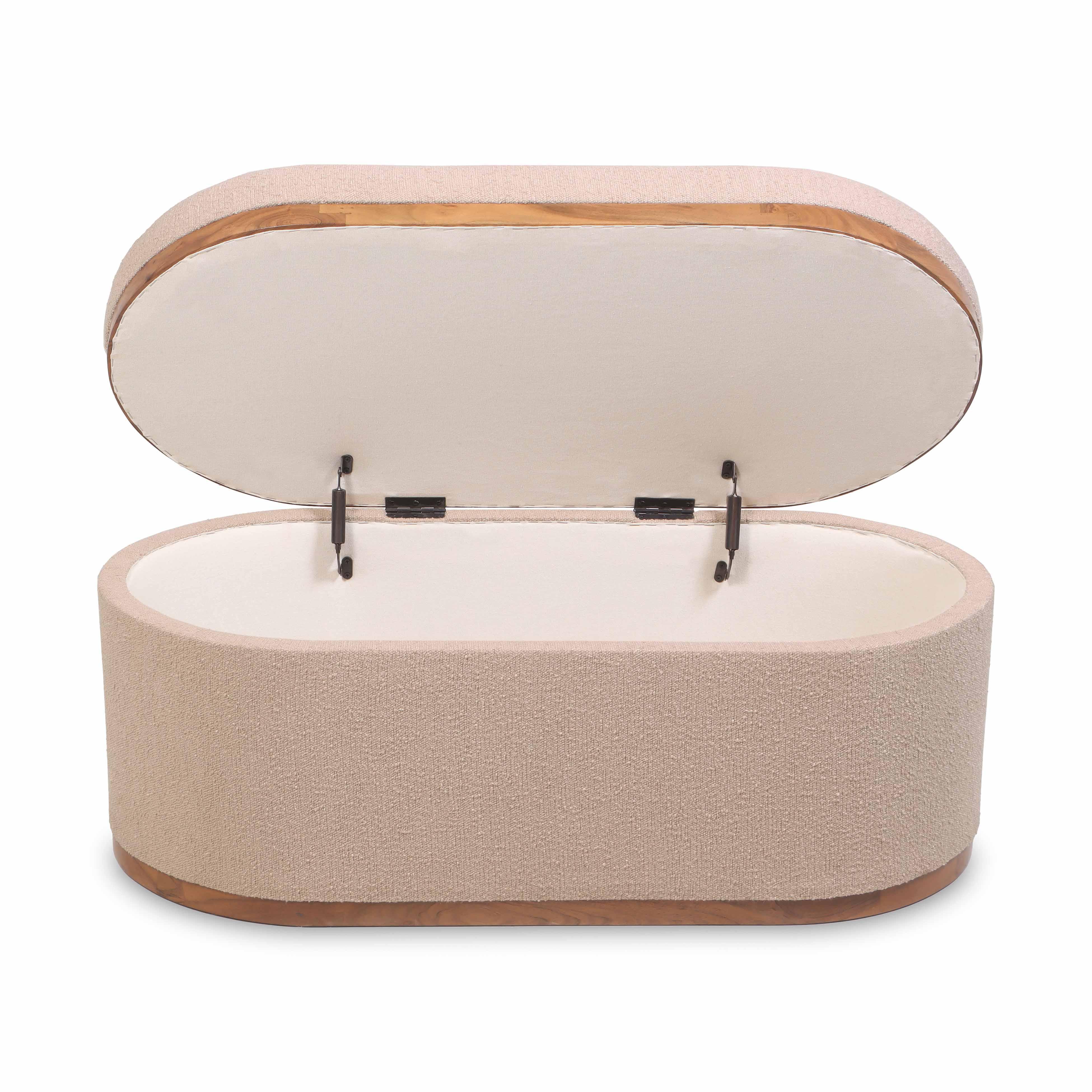TOV Furniture Olivier Storage Ottoman, Ivory, large