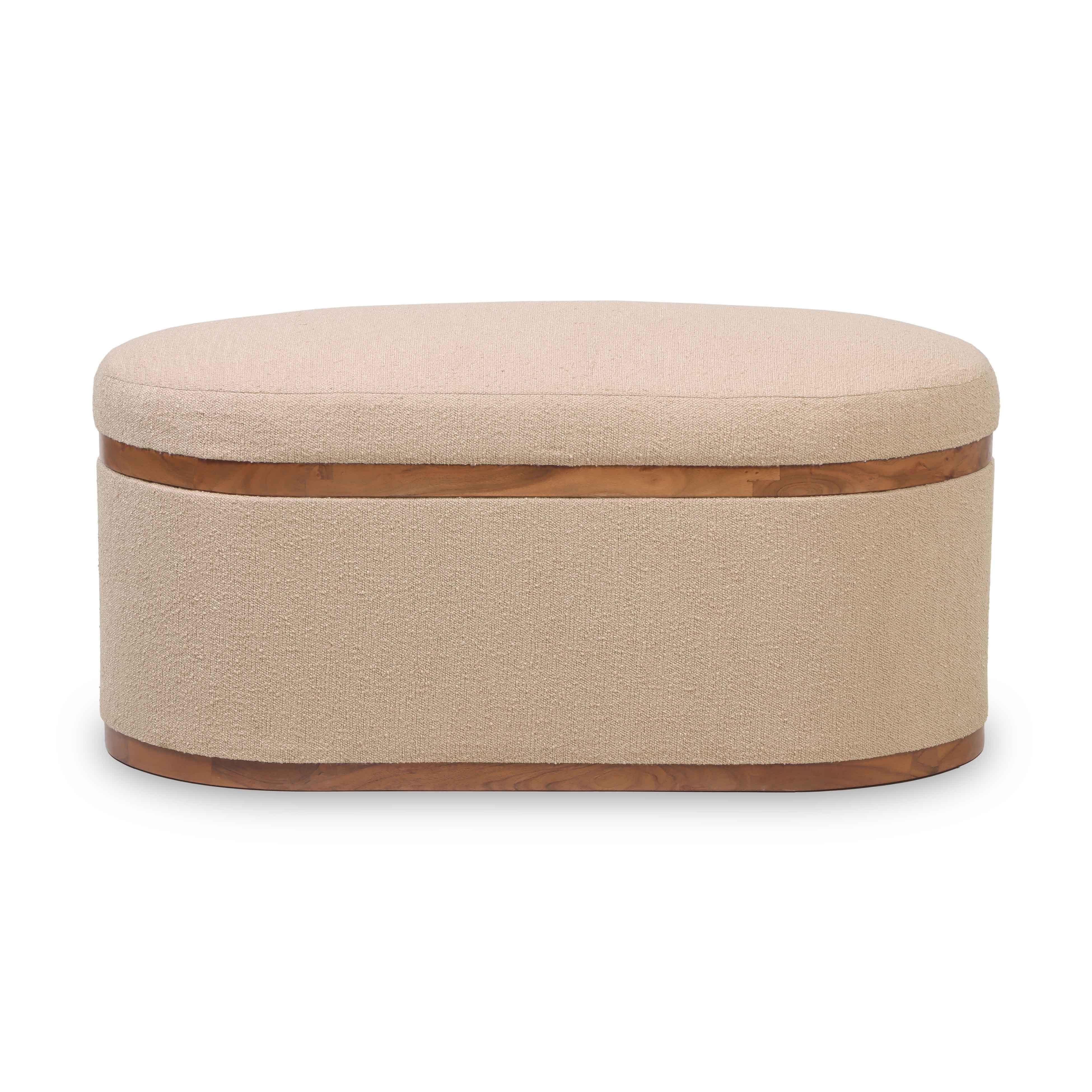TOV Furniture Olivier Storage Ottoman, Ivory, large