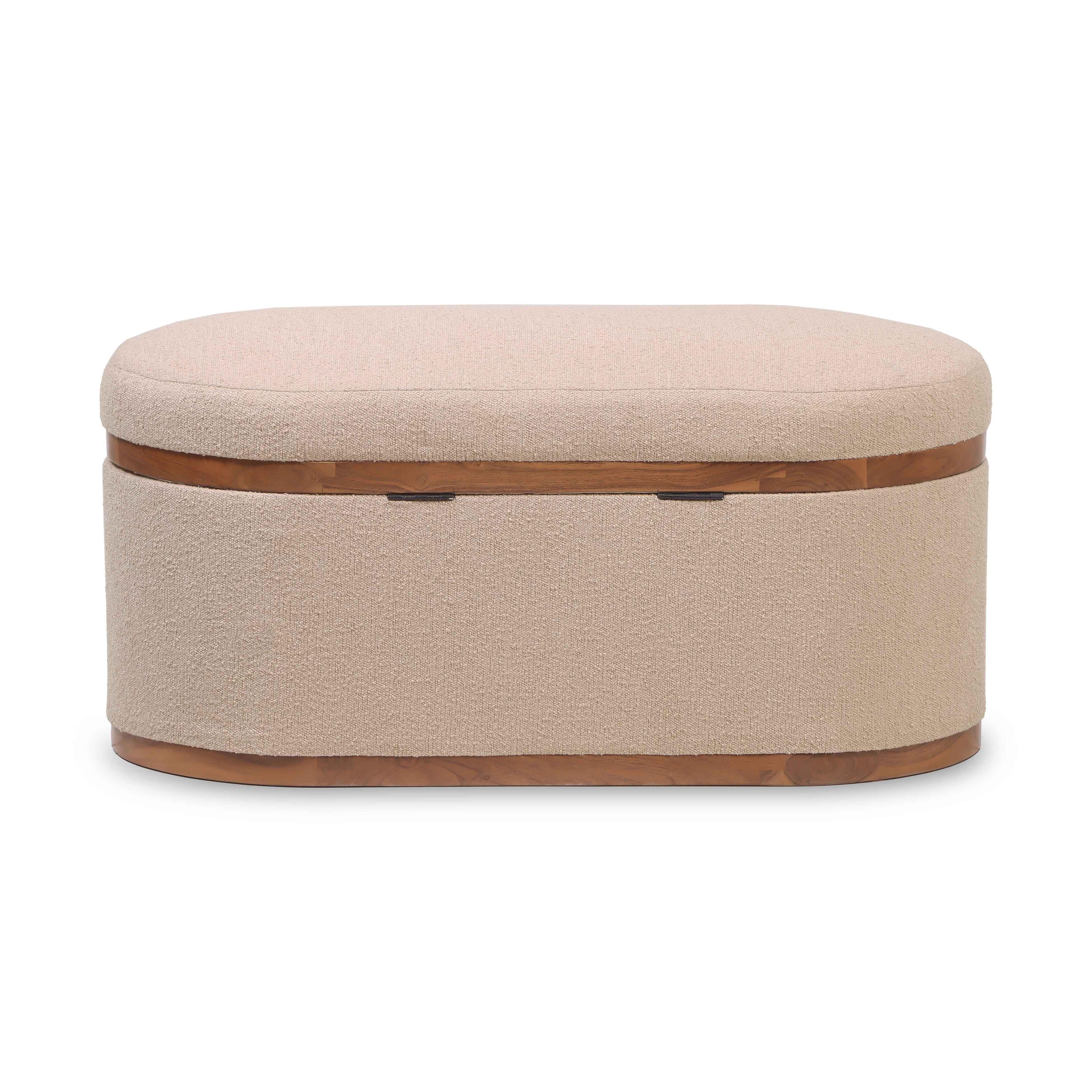 TOV Furniture Olivier Storage Ottoman, Ivory, large