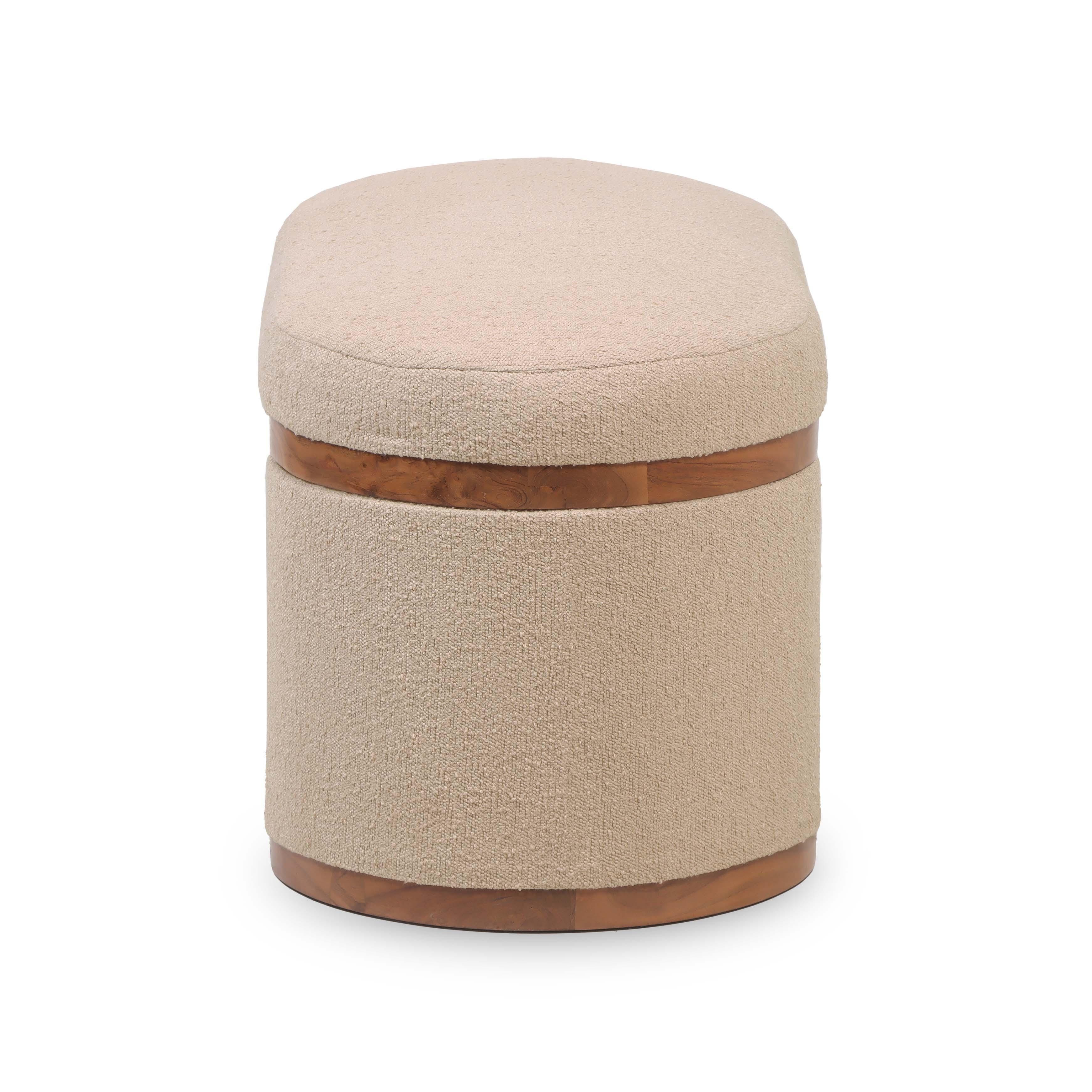 TOV Furniture Olivier Storage Ottoman, Ivory, large