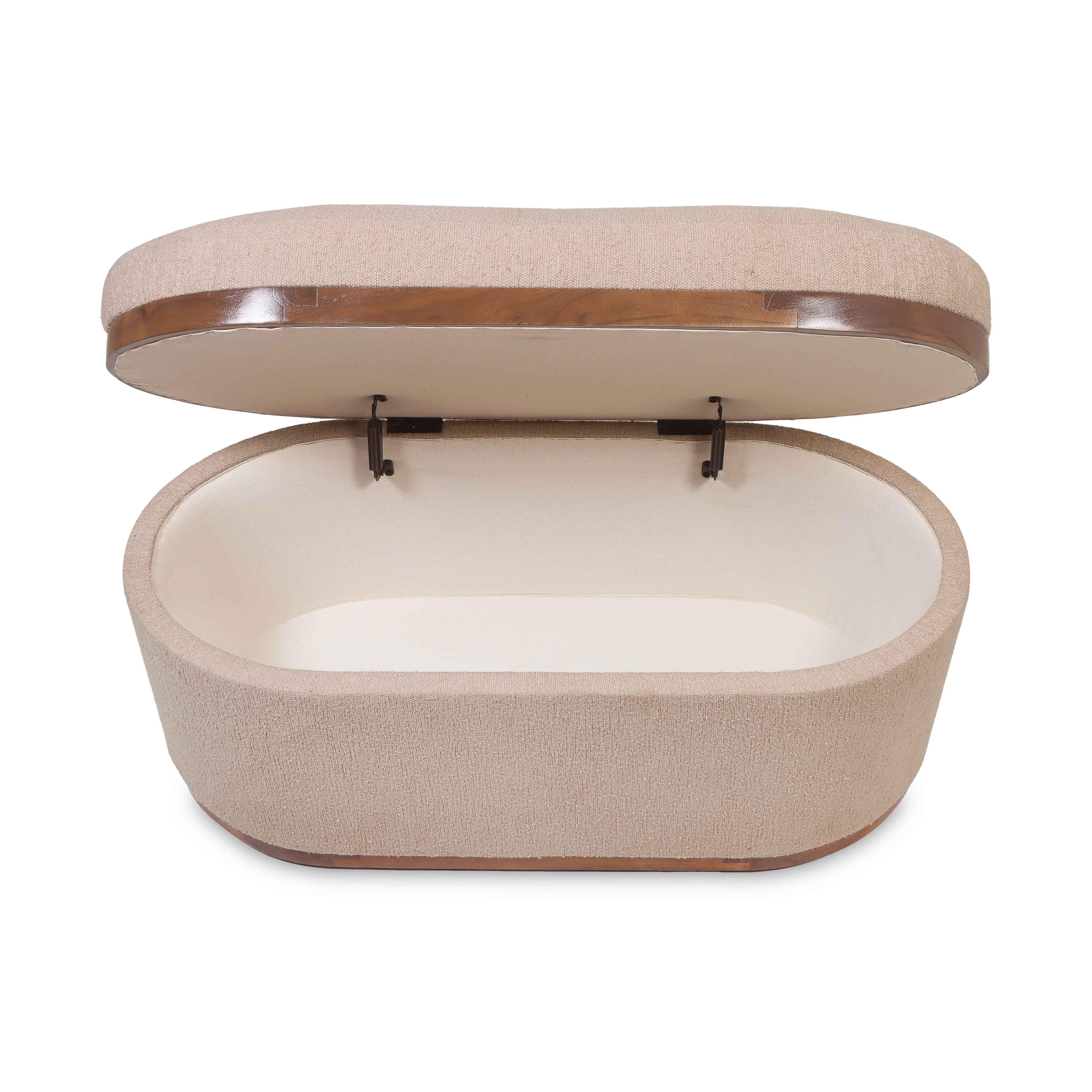 TOV Furniture Olivier Storage Ottoman, Ivory, large