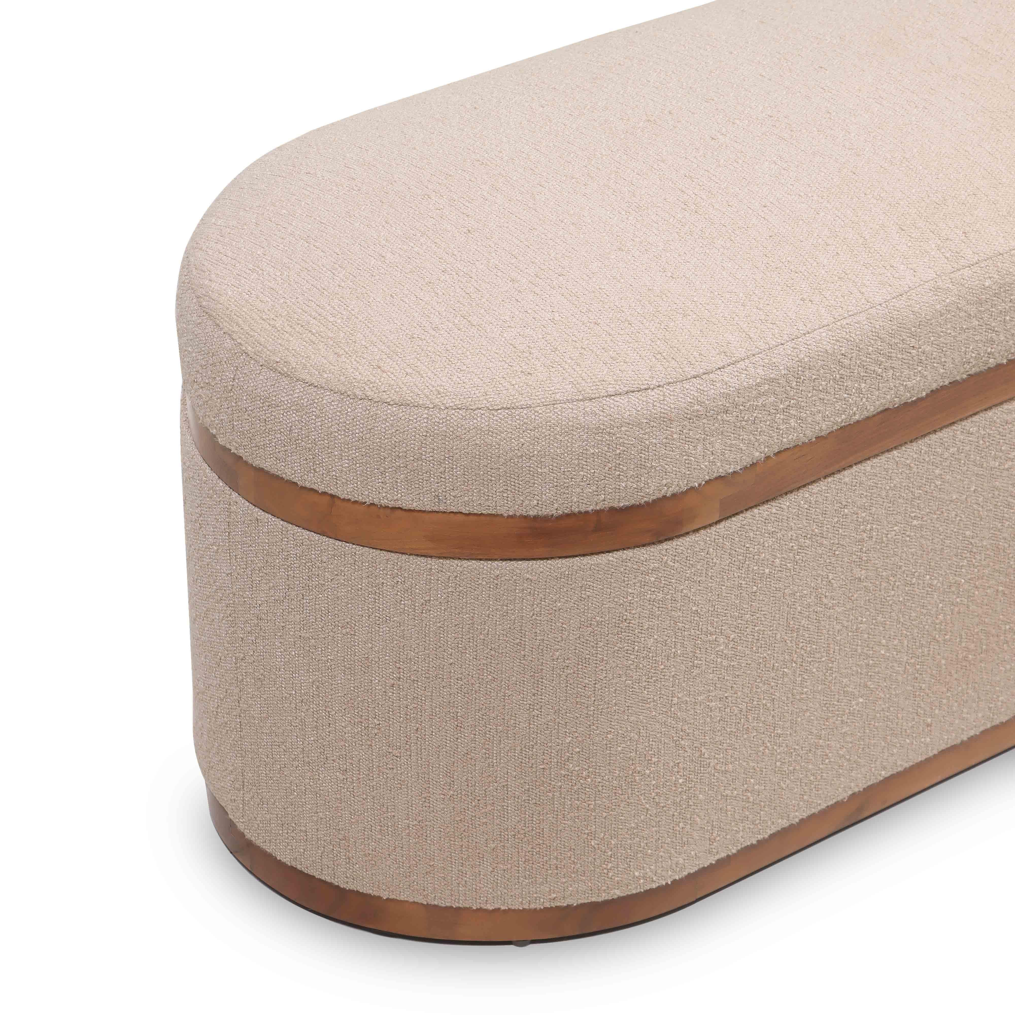TOV Furniture Olivier Storage Ottoman, Ivory, large