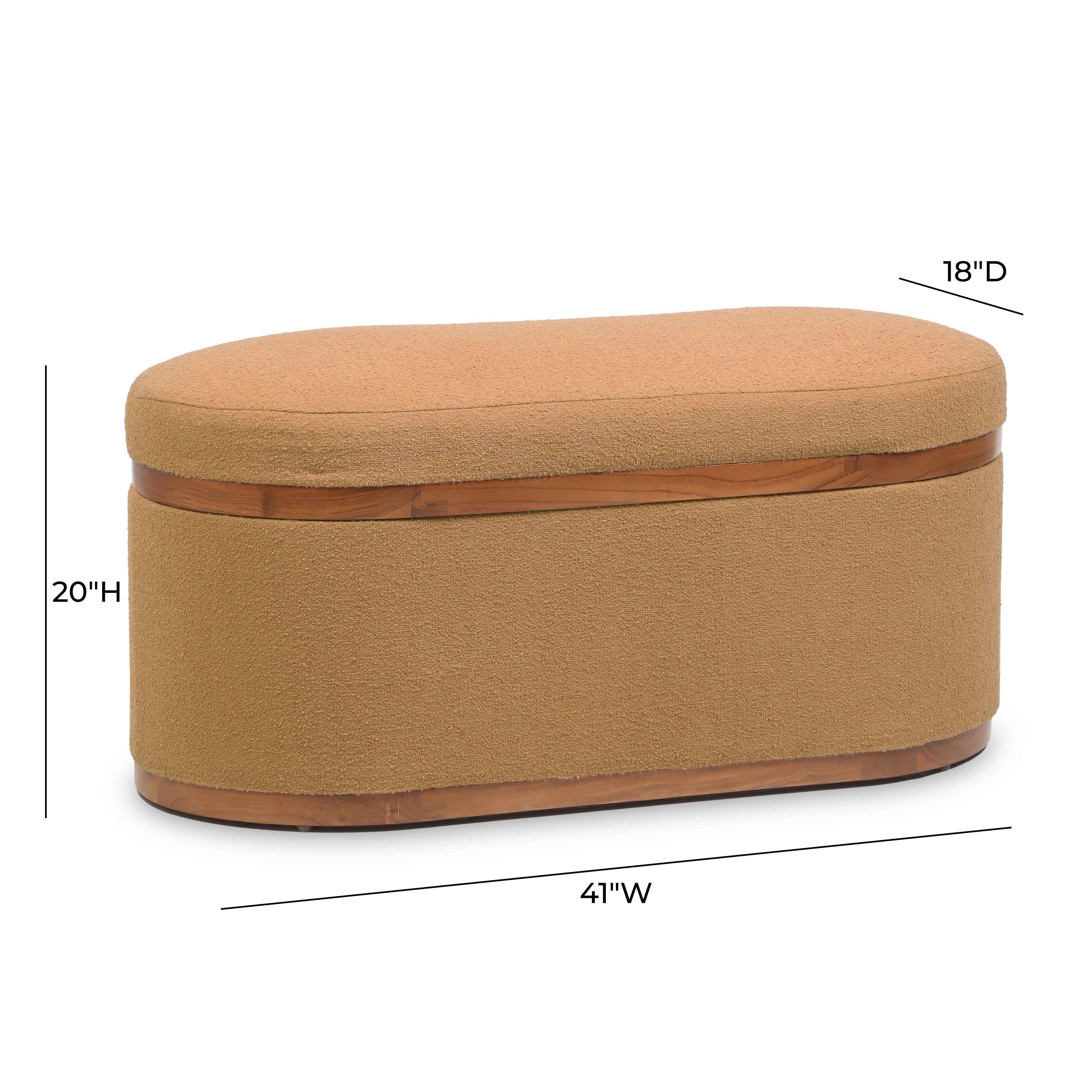 TOV Furniture Olivier Storage Ottoman, Peach, large