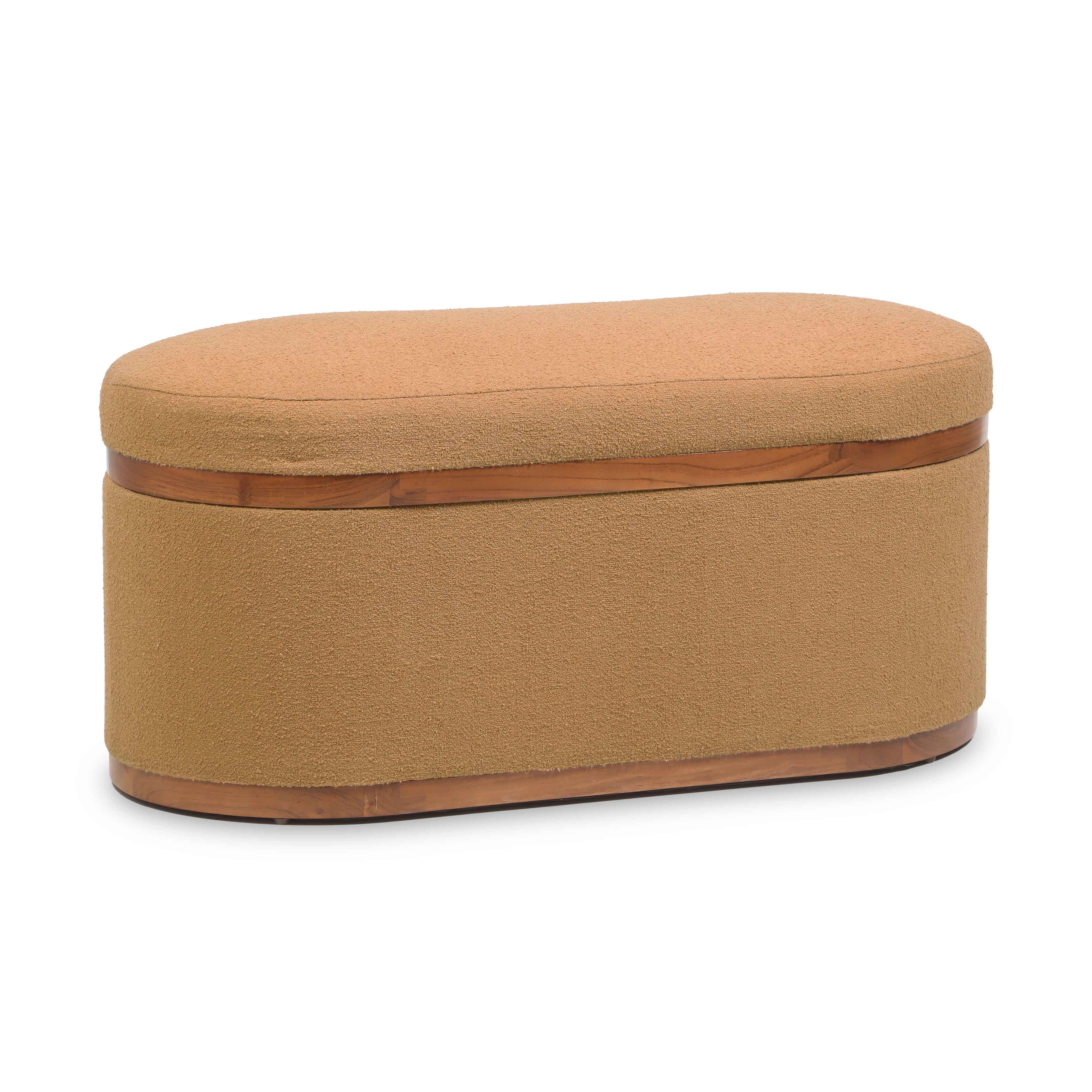 TOV Furniture Olivier Storage Ottoman, Peach, large