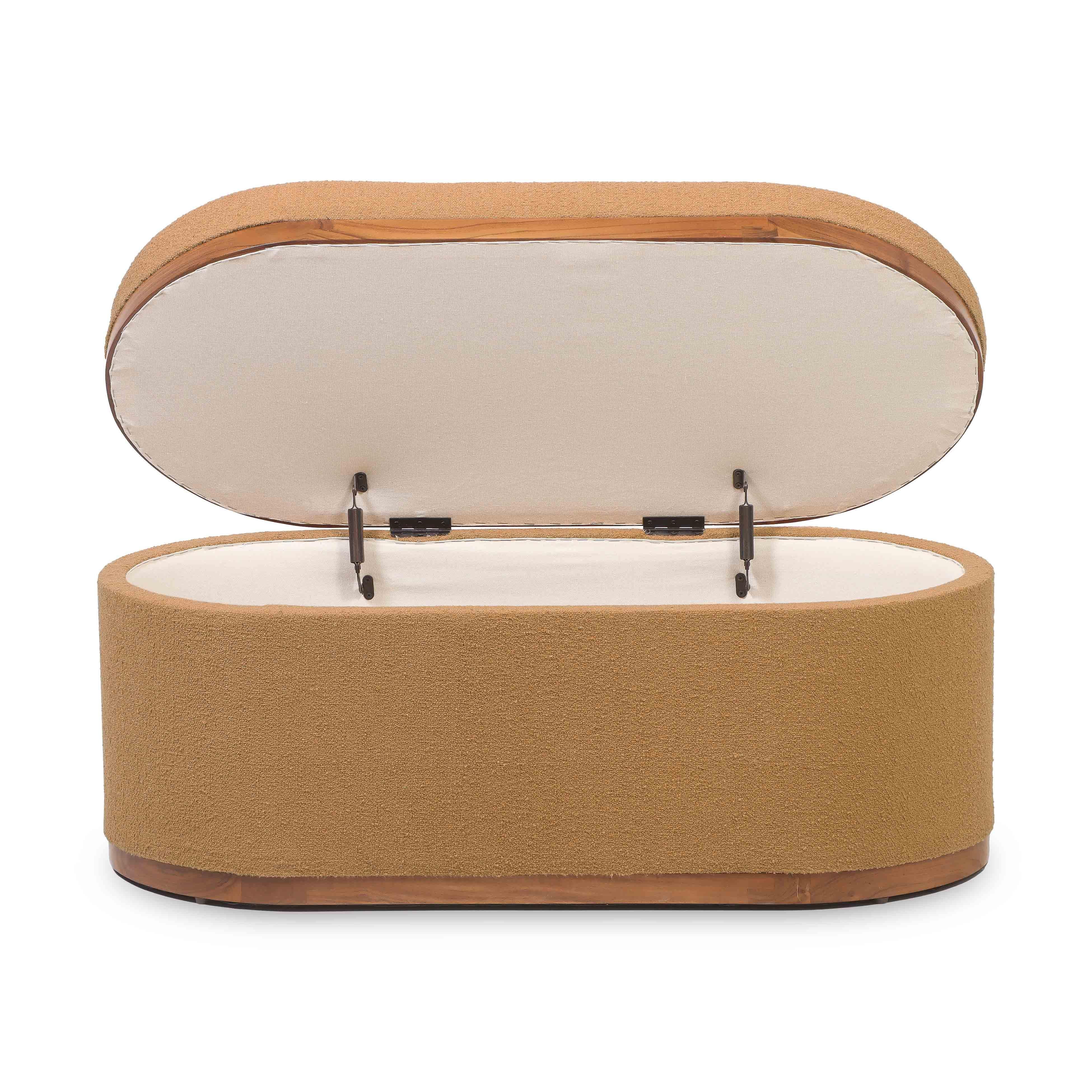TOV Furniture Olivier Storage Ottoman, Peach, large