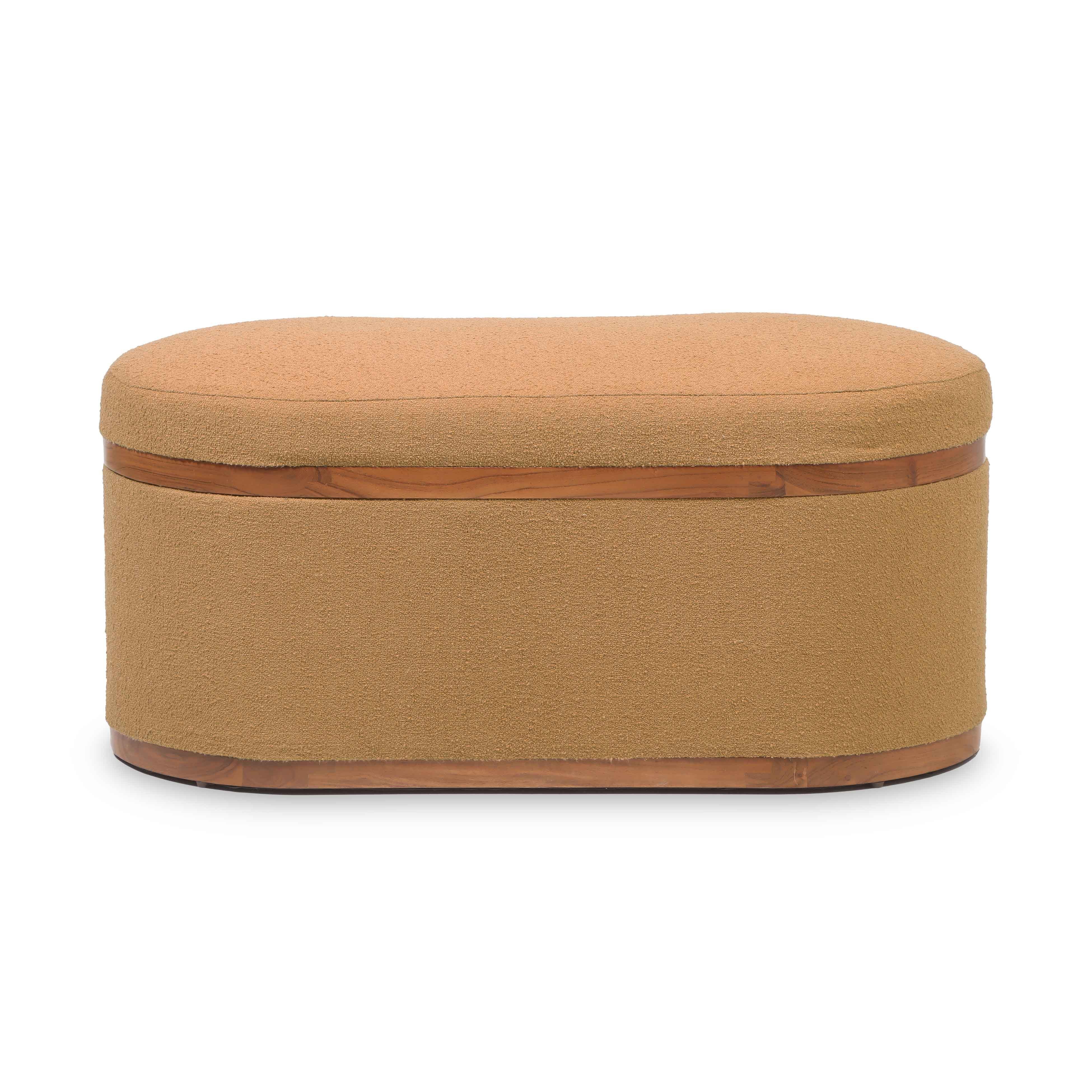 TOV Furniture Olivier Storage Ottoman, Peach, large