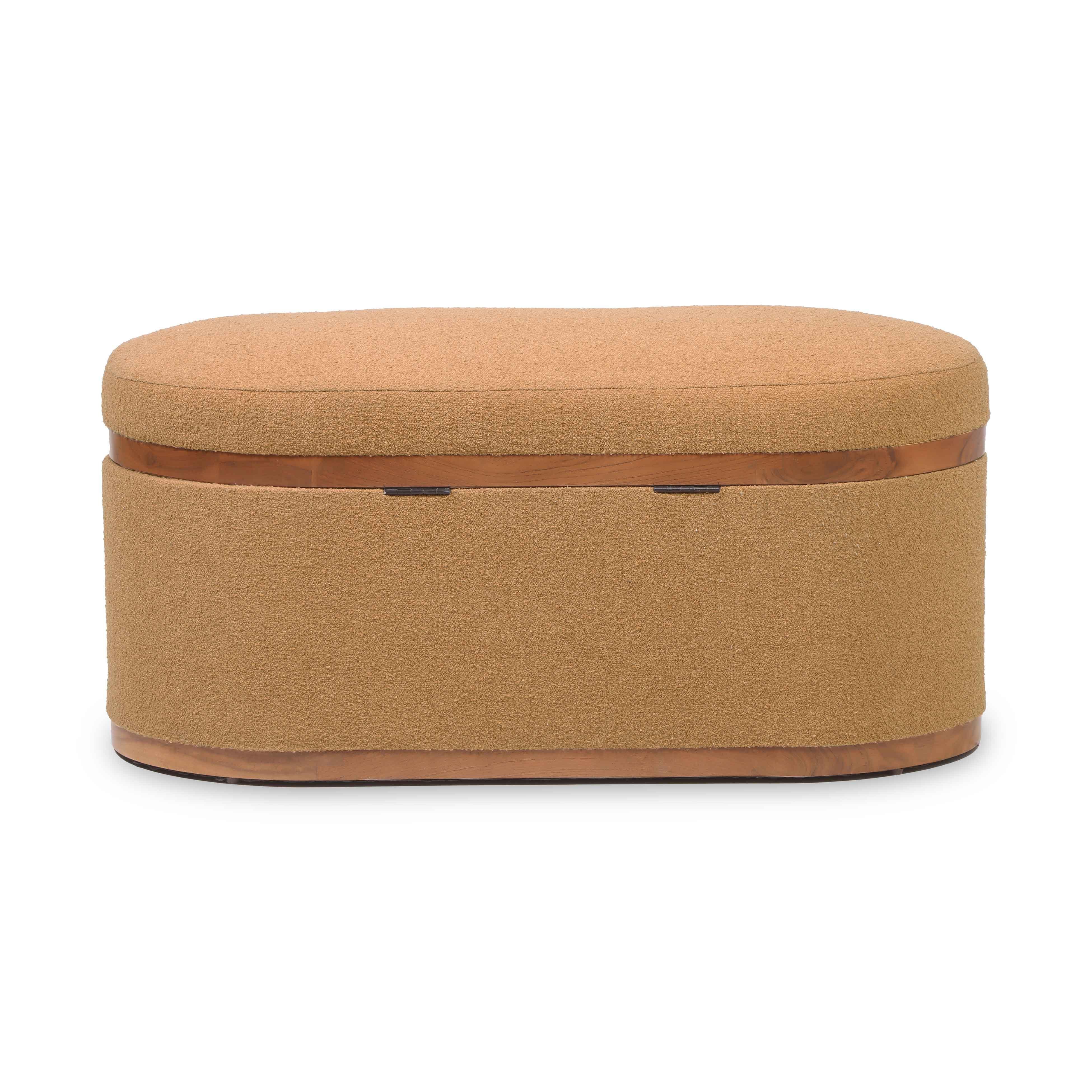 TOV Furniture Olivier Storage Ottoman, Peach, large